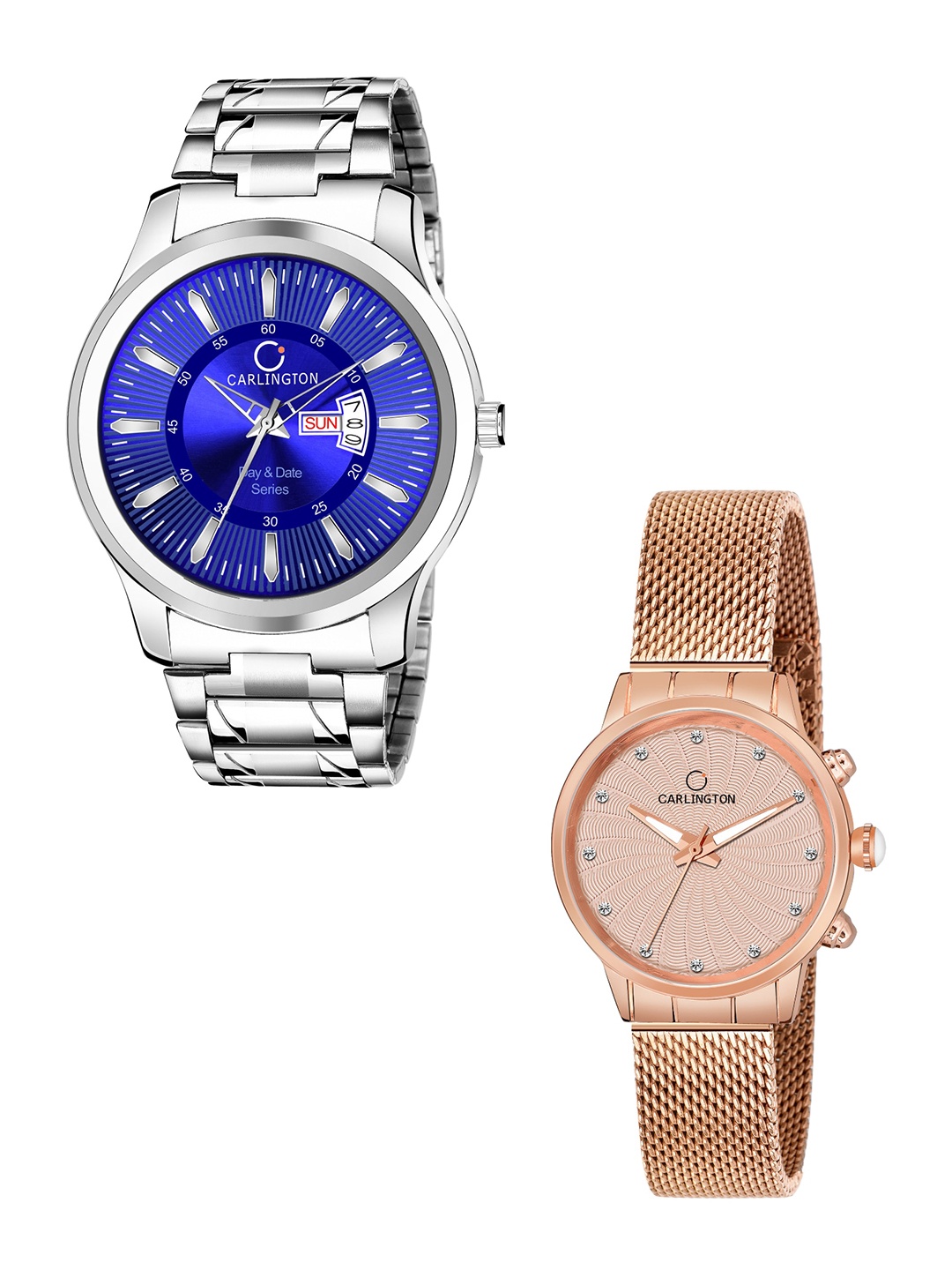 CARLINGTON Unisex Blue Dial & Silver Toned Stainless Steel Bracelet Style Straps Analogue Watch
CARLINGTON Unisex Blue Dial & Silver Toned Stainless Steel Bracelet Style Straps Analogue Watch
