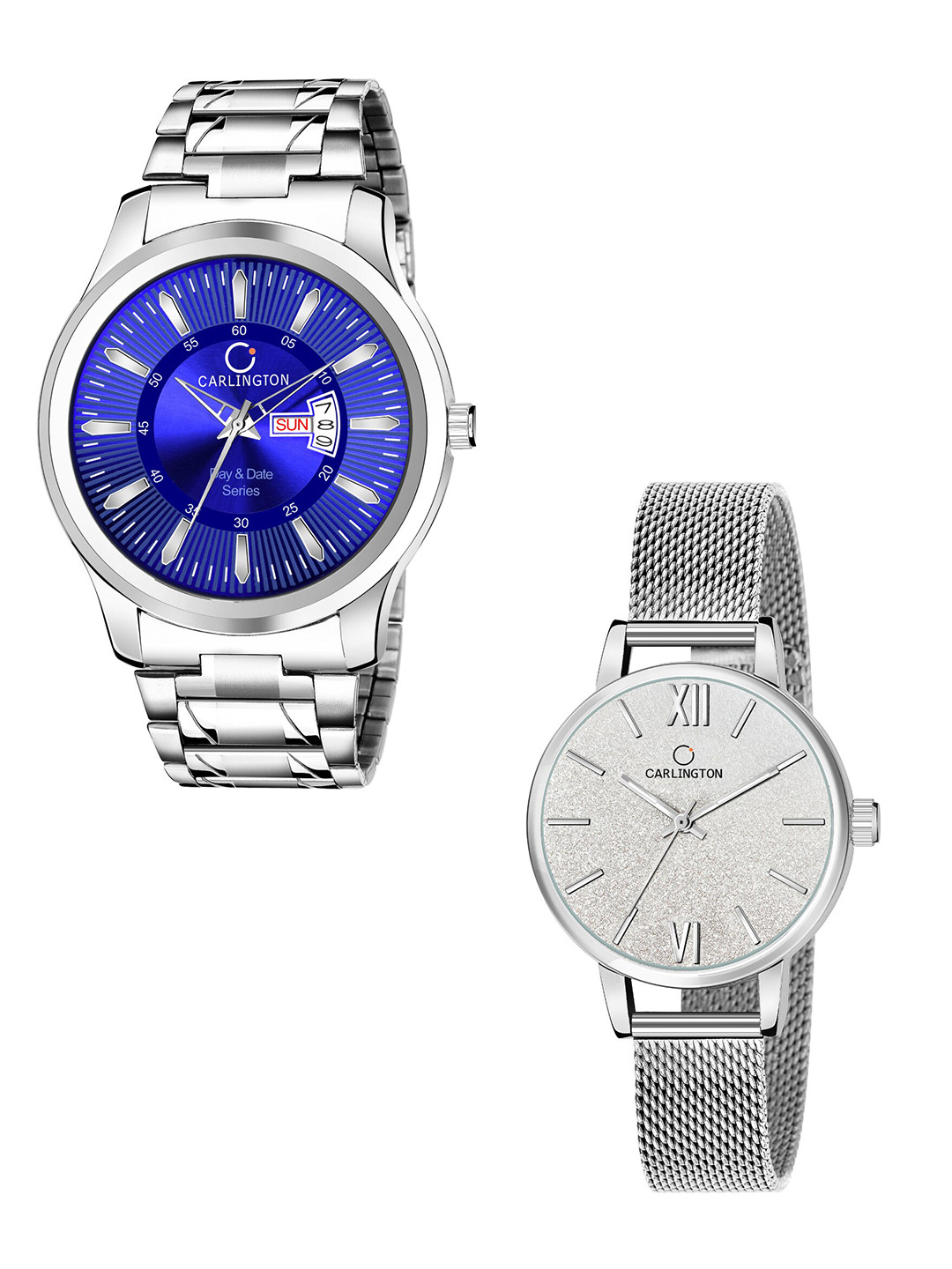CARLINGTON Unisex Round Dial & Stainless Steel His and Her Watches Analogue Watch CT2018, Blue
CARLINGTON Unisex Round Dial & Stainless Steel His and Her Watches Analogue Watch CT2018, Blue