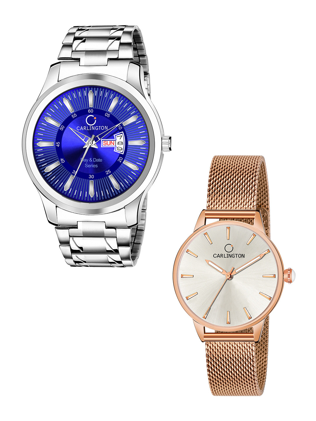 CARLINGTON Unisex Round Dial & Stainless Steel His and Her Watches Analogue Watch CT2007, Blue
CARLINGTON Unisex Round Dial & Stainless Steel His and Her Watches Analogue Watch CT2007, Blue