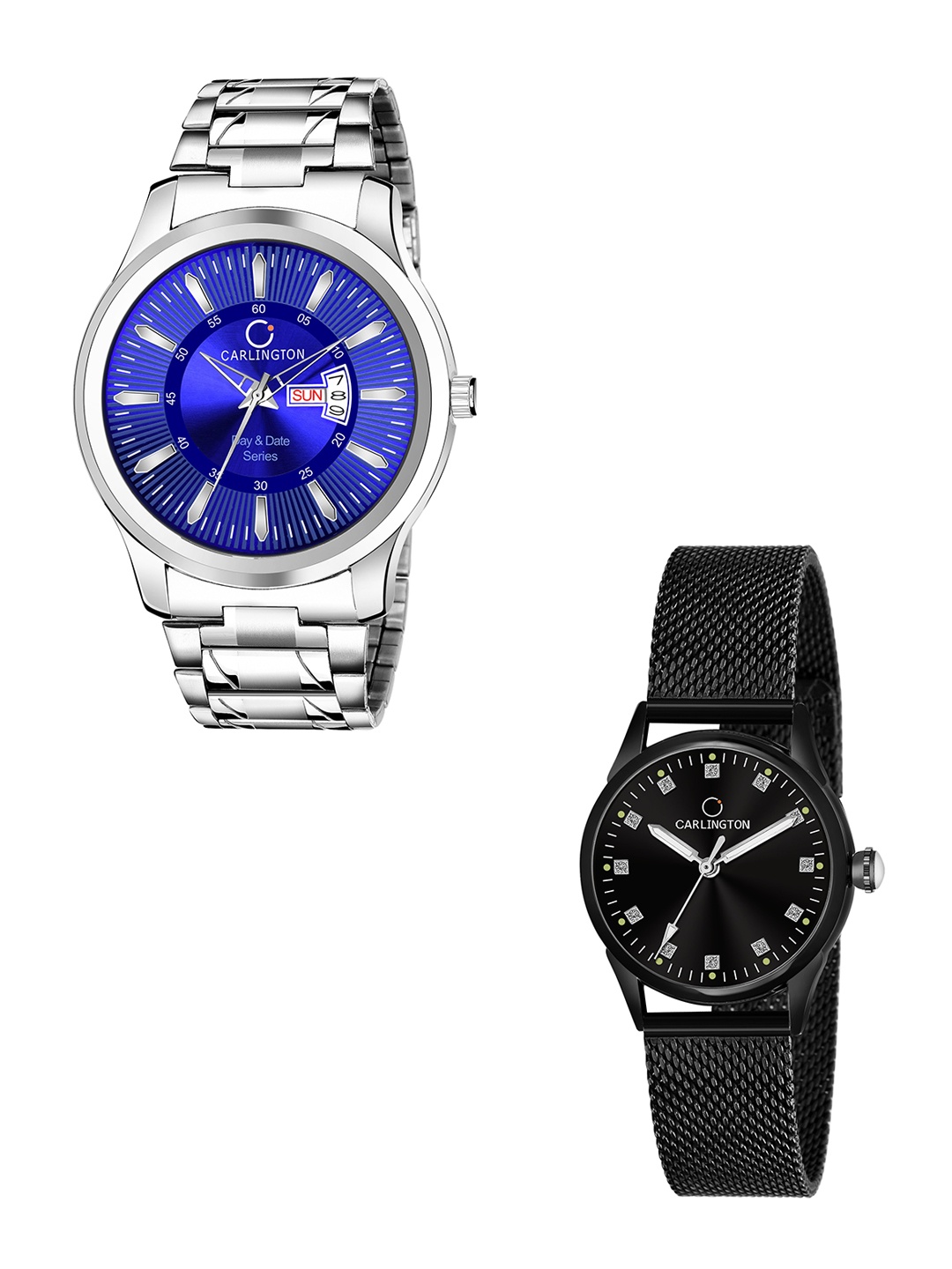 CARLINGTON Unisex Round Dial & Stainless Steel His and Her Watches Analogue Watch CT2003, Blue
CARLINGTON Unisex Round Dial & Stainless Steel His and Her Watches Analogue Watch CT2003, Blue