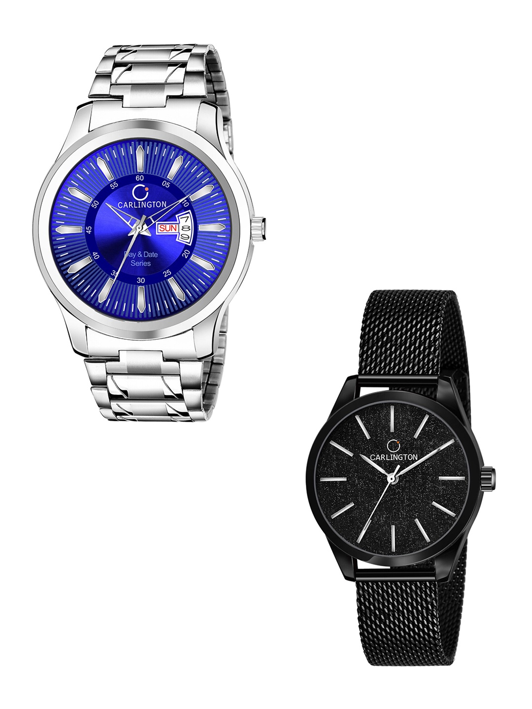 CARLINGTON Unisex Round Dial & Stainless Steel Straps Analogue His and Her Watches CT2001, Blue
CARLINGTON Unisex Round Dial & Stainless Steel Straps Analogue His and Her Watches CT2001, Blue