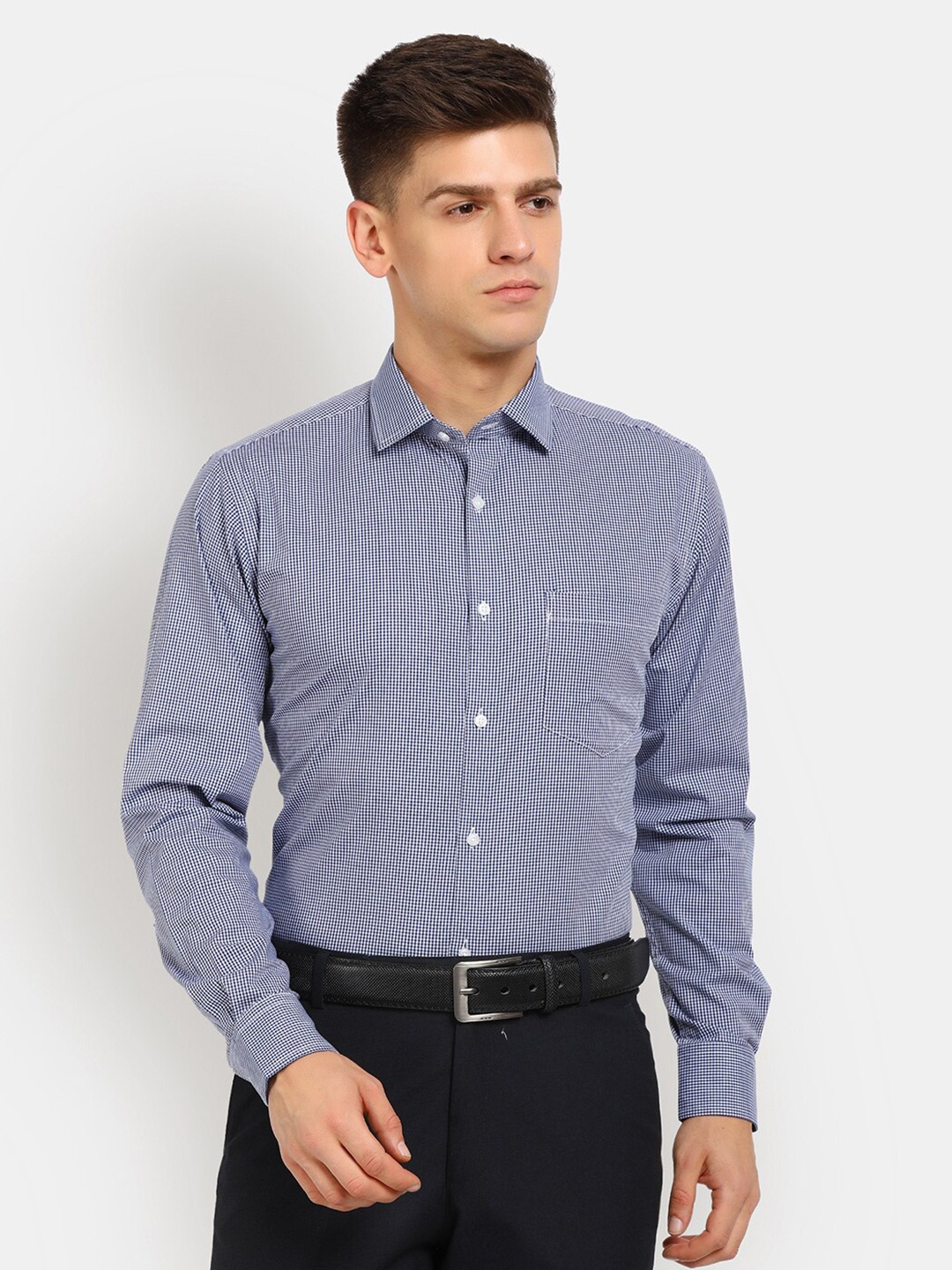 J White by Vmart Men Navy Blue Classic Micro Checks Checked Cotton Formal Shirt
J White by Vmart Men Navy Blue Classic Micro Checks Checked Cotton Formal Shirt