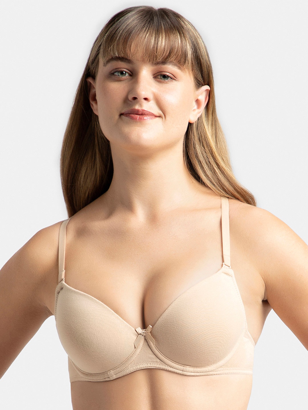 Jockey UnderWired Padded Cotton Medium Coverage Multiway Styling Tshirt Bra-1245, Nude
Jockey UnderWired Padded Cotton Medium Coverage Multiway Styling Tshirt Bra-1245, Nude