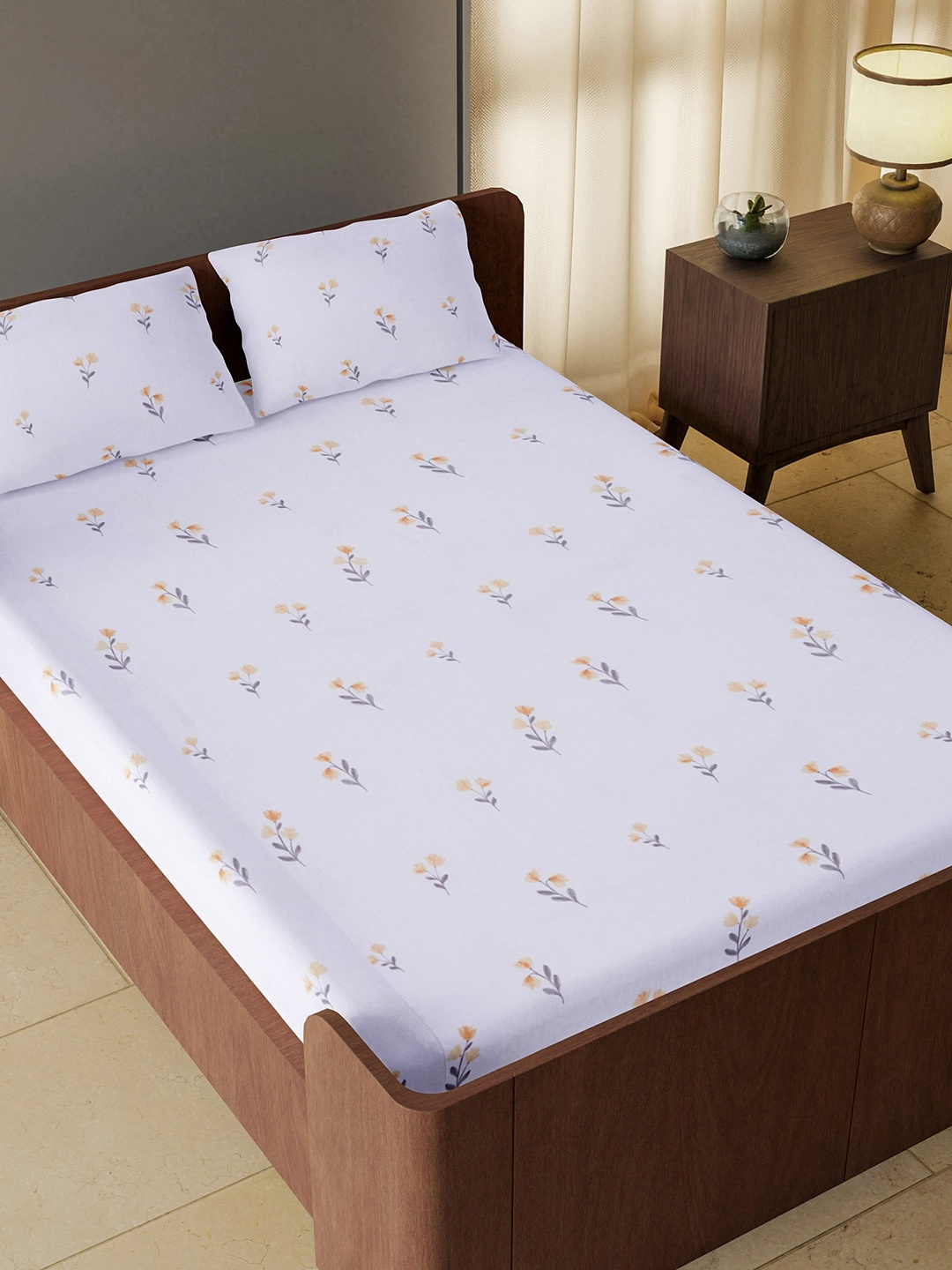 White Loom White & Yellow Flower of Paradise 180 TC Queen Bedsheet with 2 Pillow Covers
White Loom White & Yellow Flower of Paradise 180 TC Queen Bedsheet with 2 Pillow Covers