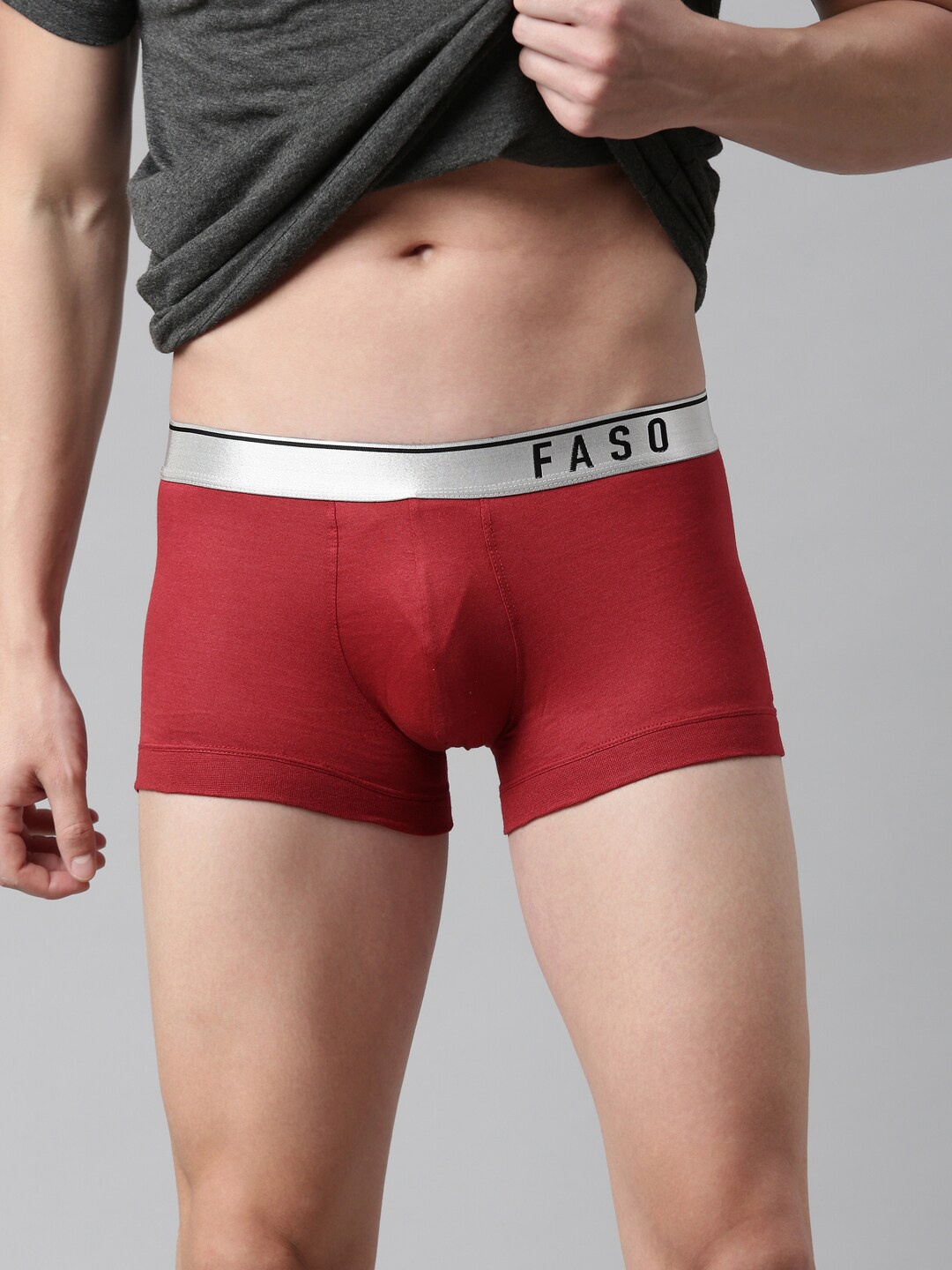 FASO Men Maroon Solid Trunk