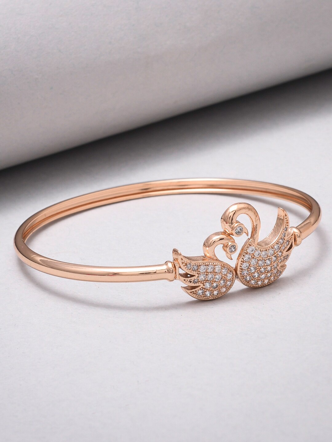 Voylla Women Rose Gold & White Brass Rose Gold-Plated Bangle-Style Bracelet