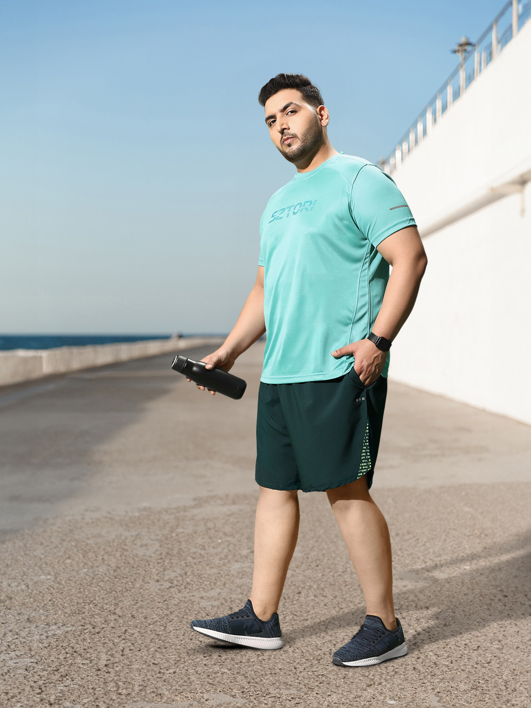 Sztori Men Plus Size Quick Dry Sports Shorts, Green 
Sztori Men Plus Size Quick Dry Sports Shorts, Green