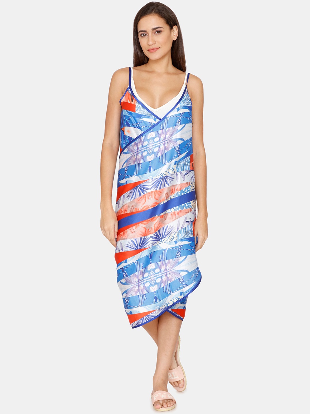 Coucou by Zivame Women Blue & White Printed Swimwear