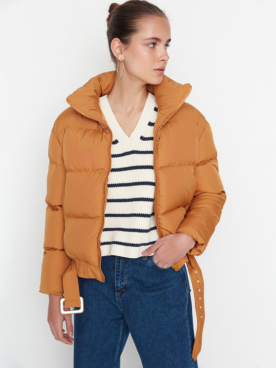 Trendyol Women Brown Solid Puffer Jacket