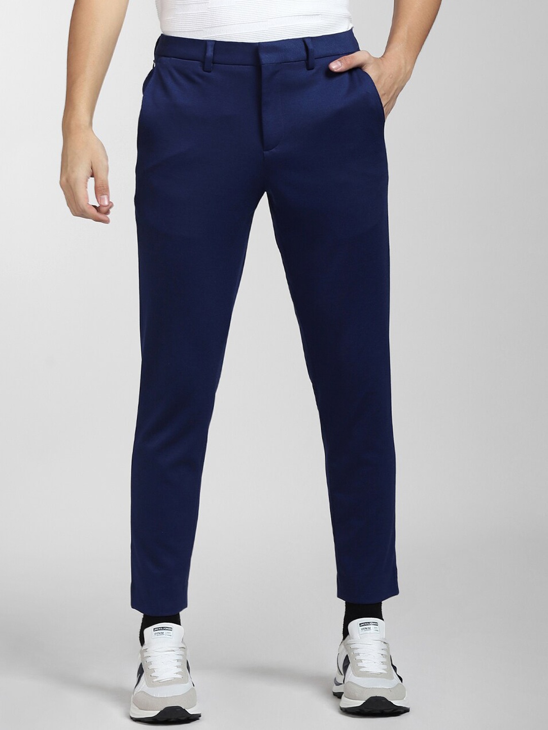 Jack & Jones Men Blue Slim Fit Chinos Trousers