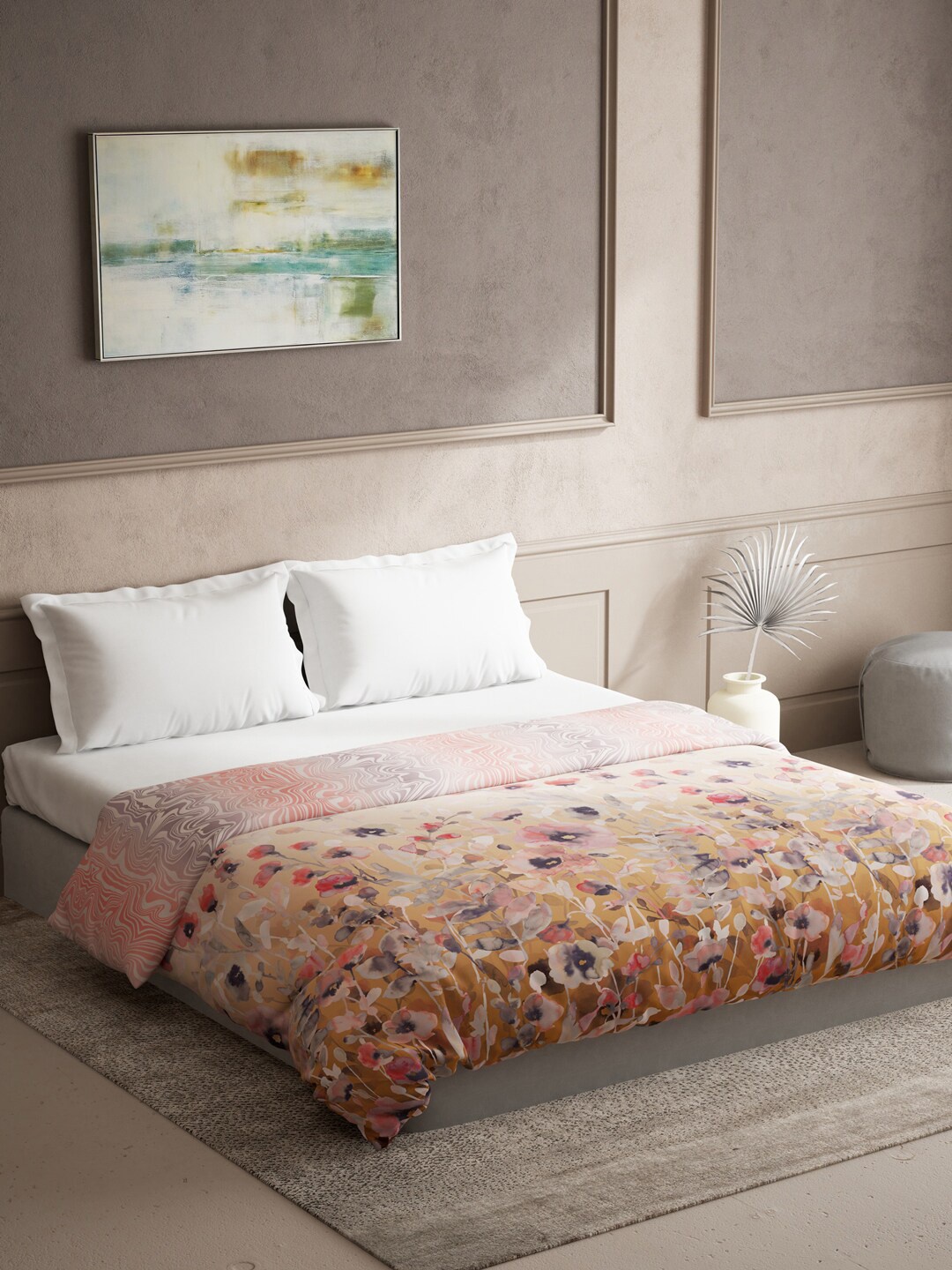 DDecor Pink & Off White Floral Mild Winter 100% Cotton 150 GSM Reversible Double Bed Quilt
DDecor Pink & Off White Floral Mild Winter 100% Cotton 150 GSM Reversible Double Bed Quilt