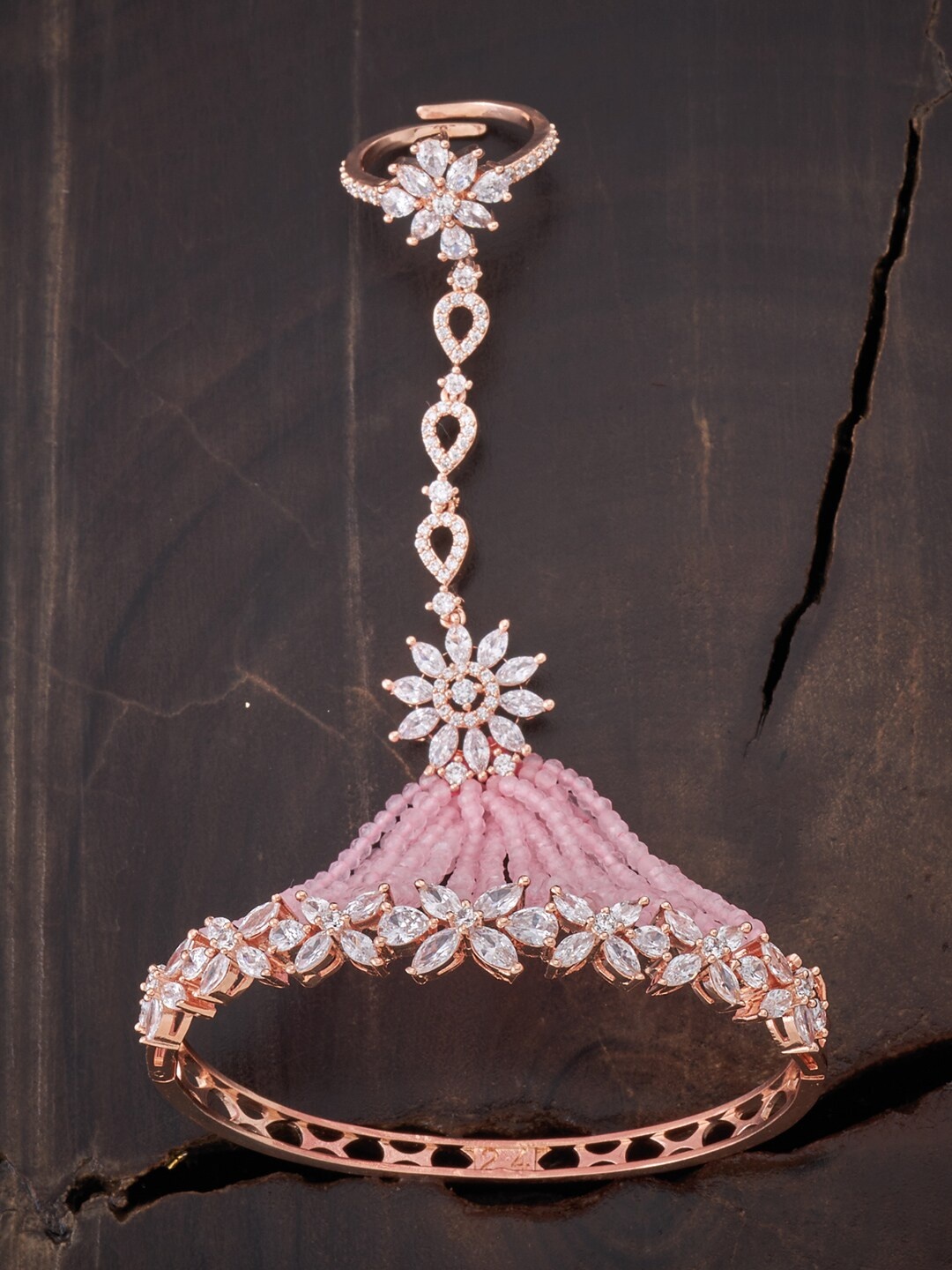 Kushal's Fashion Jewellery Women Rose Gold & Pink Cubic Zirconia Rose Gold-Plated Ring Bracelet
Kushal's Fashion Jewellery Women Rose Gold & Pink Cubic Zirconia Rose Gold-Plated Ring Bracelet