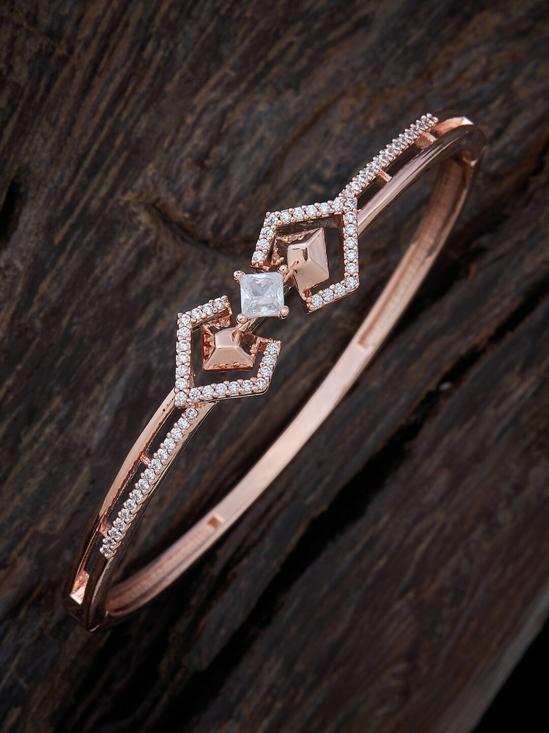 Kushal's Fashion Jewellery Women Rose Gold & White Cubic Zirconia Rose Gold-Plated Kada Bracelet
Kushal's Fashion Jewellery Women Rose Gold & White Cubic Zirconia Rose Gold-Plated Kada Bracelet