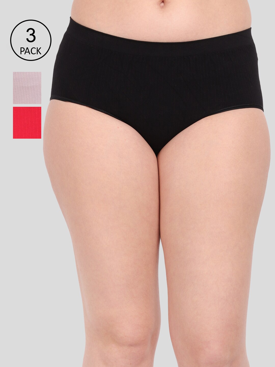 Amour Secret Women Pack Of 3 Anti-Microbial Seamless Hipster Briefs P1935_Blk_Red_Rbn, Black
Amour Secret Women Pack Of 3 Anti-Microbial Seamless Hipster Briefs P1935_Blk_Red_Rbn, Black