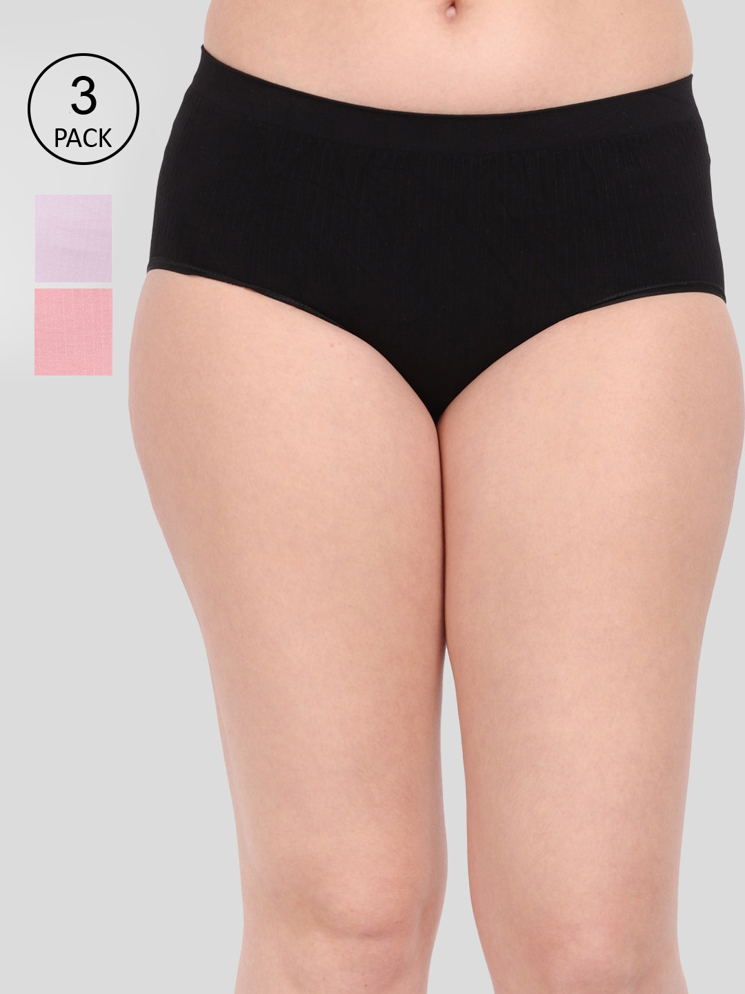 Amour Secret Women Pack Of 3 Anti-Microbial Seamless Hipster Briefs P1935_Blk_Pnk_Prl, Black
Amour Secret Women Pack Of 3 Anti-Microbial Seamless Hipster Briefs P1935_Blk_Pnk_Prl, Black