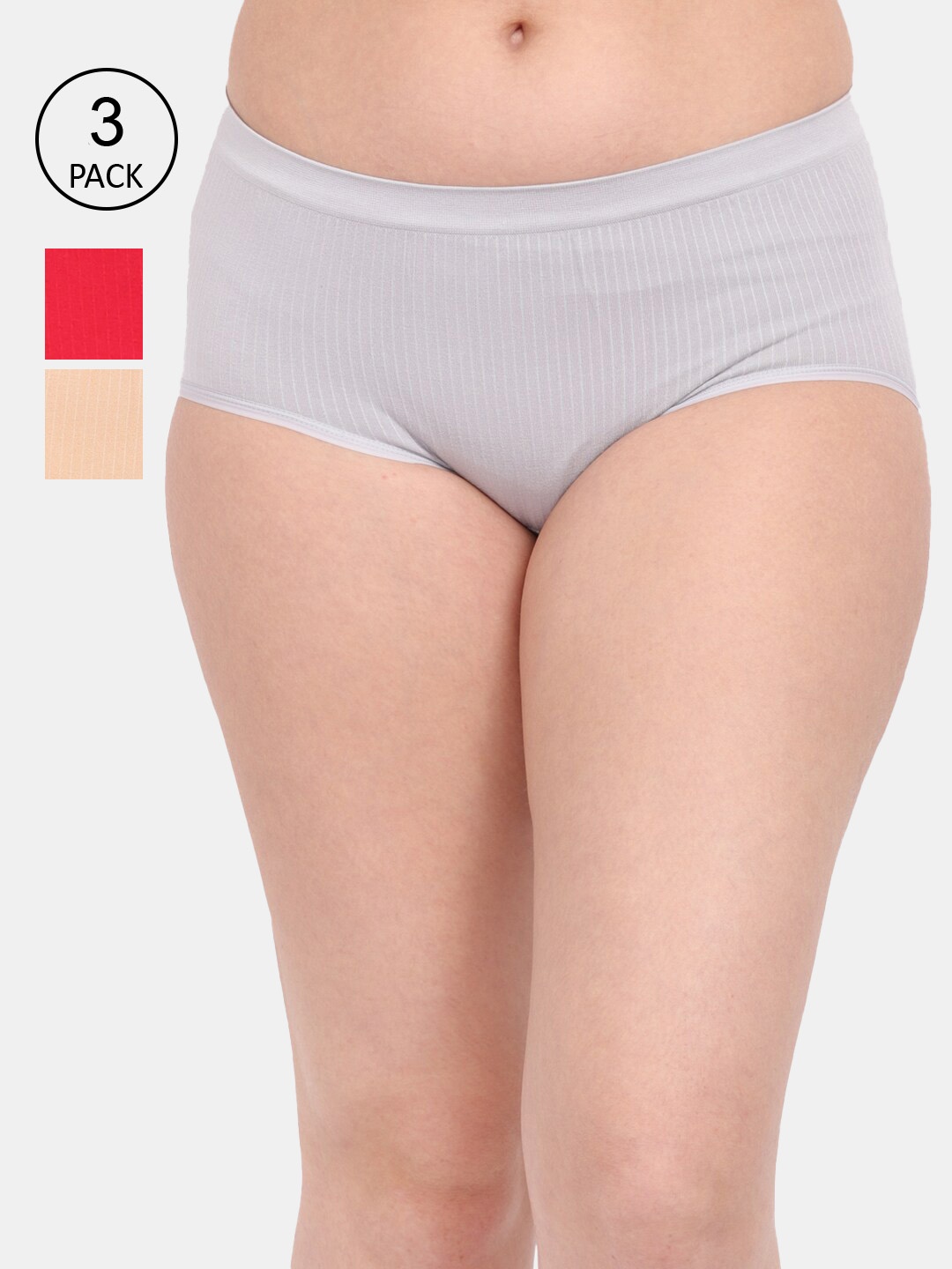 Amour Secret Women Pack Of 3 Anti-Microbial Seamless Hipster Briefs P1935_Gry_Red_Skn, Grey
Amour Secret Women Pack Of 3 Anti-Microbial Seamless Hipster Briefs P1935_Gry_Red_Skn, Grey