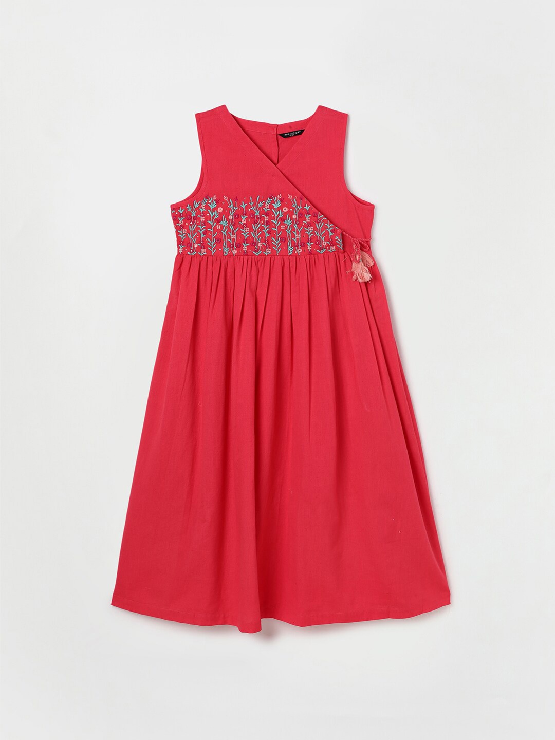 Melange by Lifestyle Coral Floral Embroidered Dress