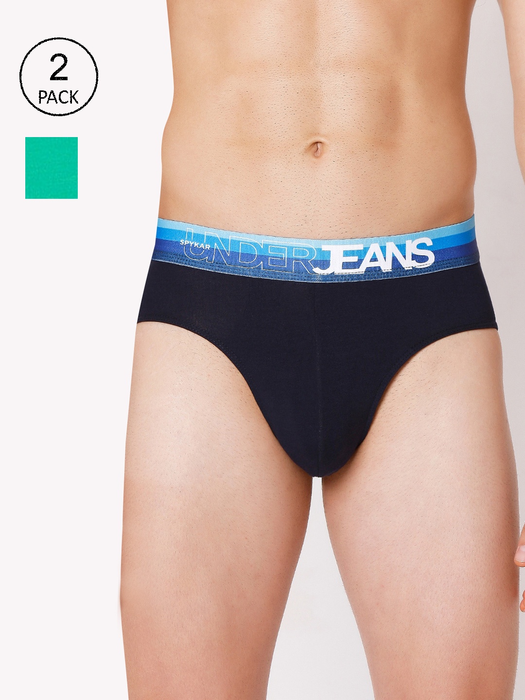UnderJeans by Spykar Men Pack Of 2 Green & Navy Blue Briefs UJNPBS013E2GrnMultiNvyBlu
UnderJeans by Spykar Men Pack Of 2 Green & Navy Blue Briefs UJNPBS013E2GrnMultiNvyBlu