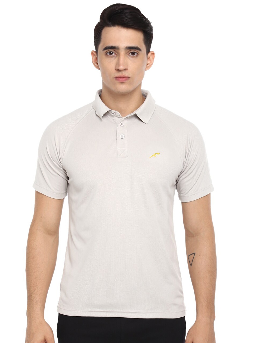 FURO by Red Chief Men Beige Polo Collar Regular Fit T-shirt