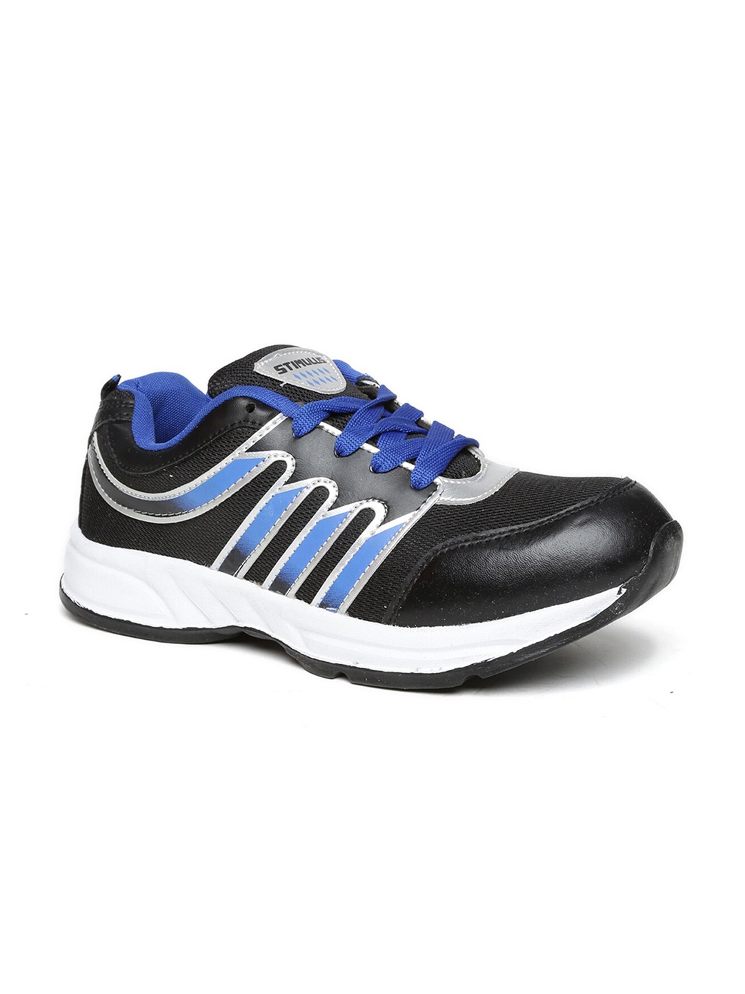 Paragon Men Black & Blue Mesh Running Non-Marking Shoes