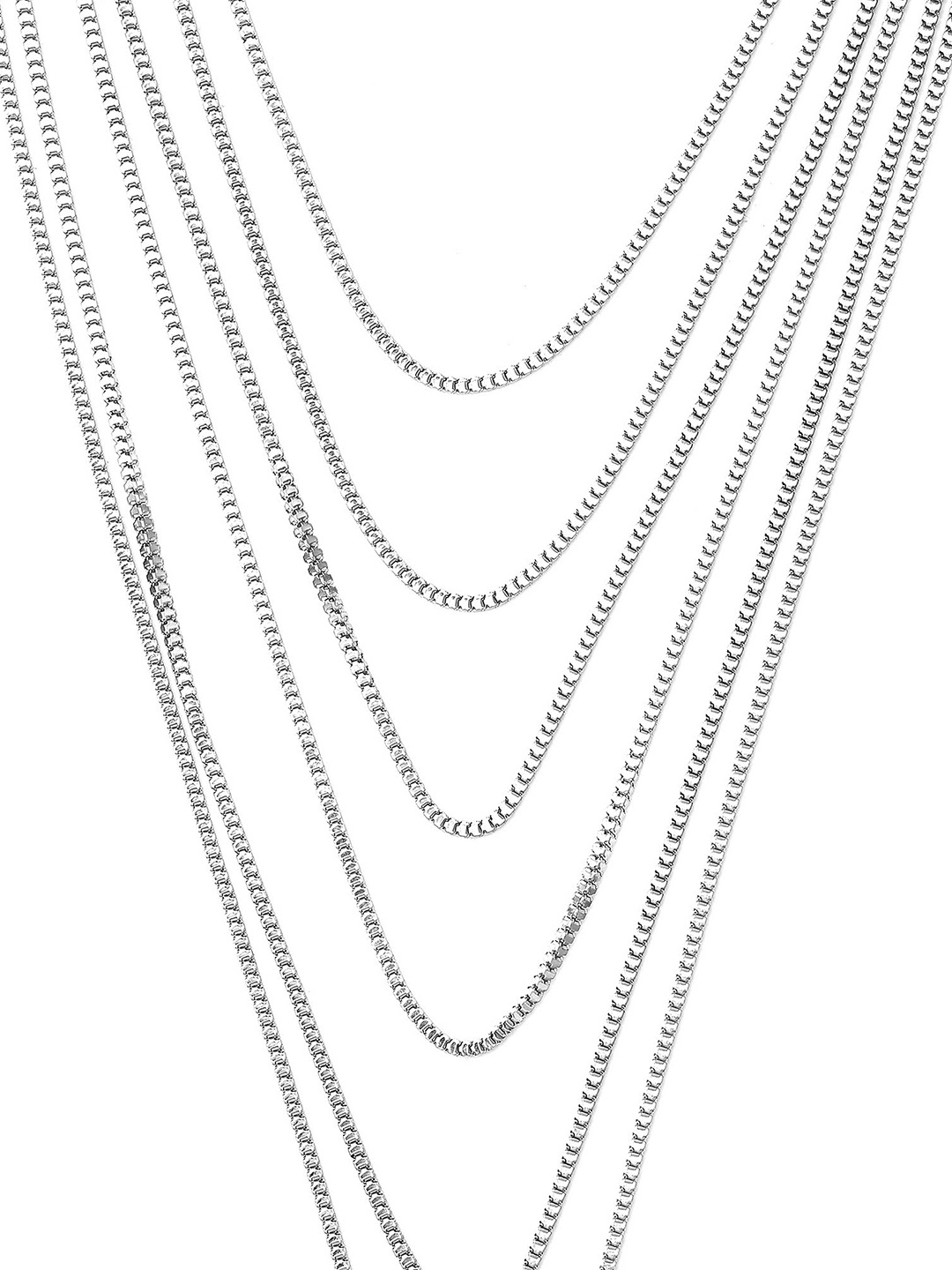 Adwitiya Collection Silver-Plated Multistrand Jewellery Set