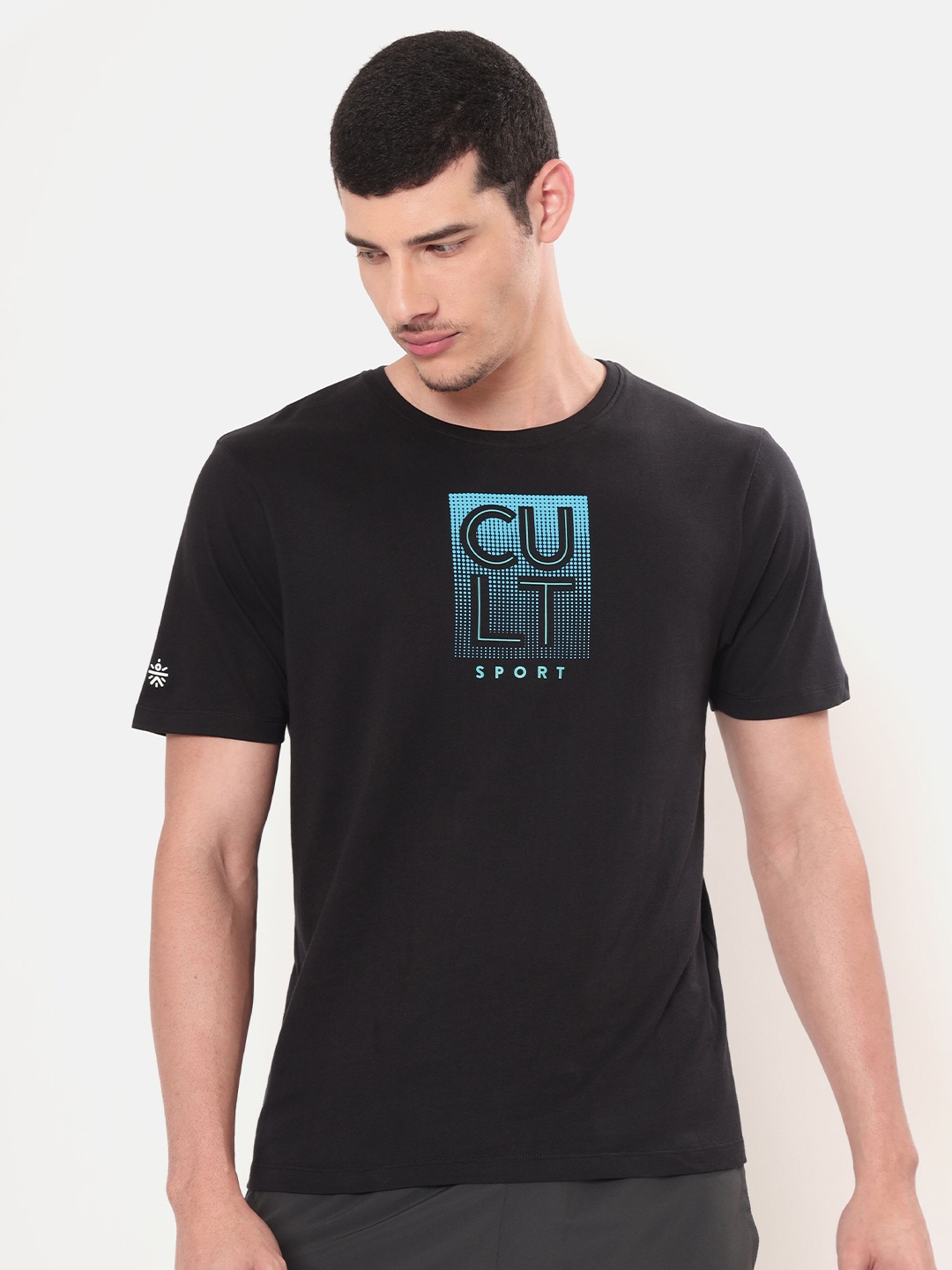 Cultsport Men Black Typography Printed Cotton T-shirt