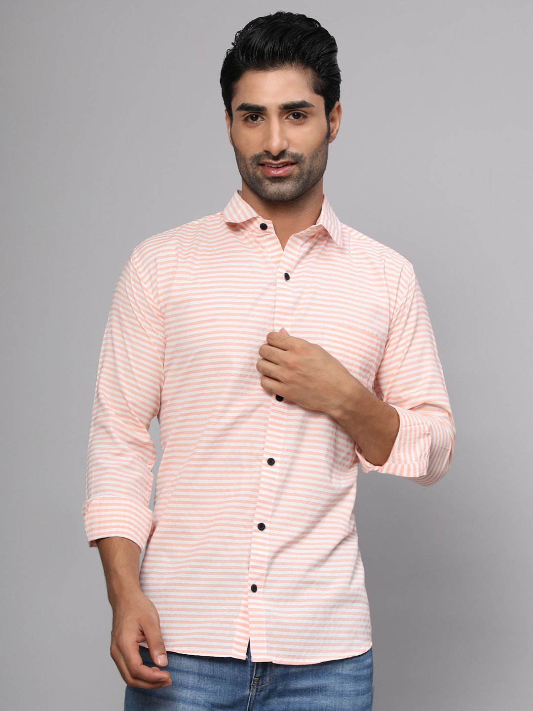 Vastrasky Global Men Comfort Horizontal Striped Cotton Casual Shirt, Beige
Vastrasky Global Men Comfort Horizontal Striped Cotton Casual Shirt, Beige