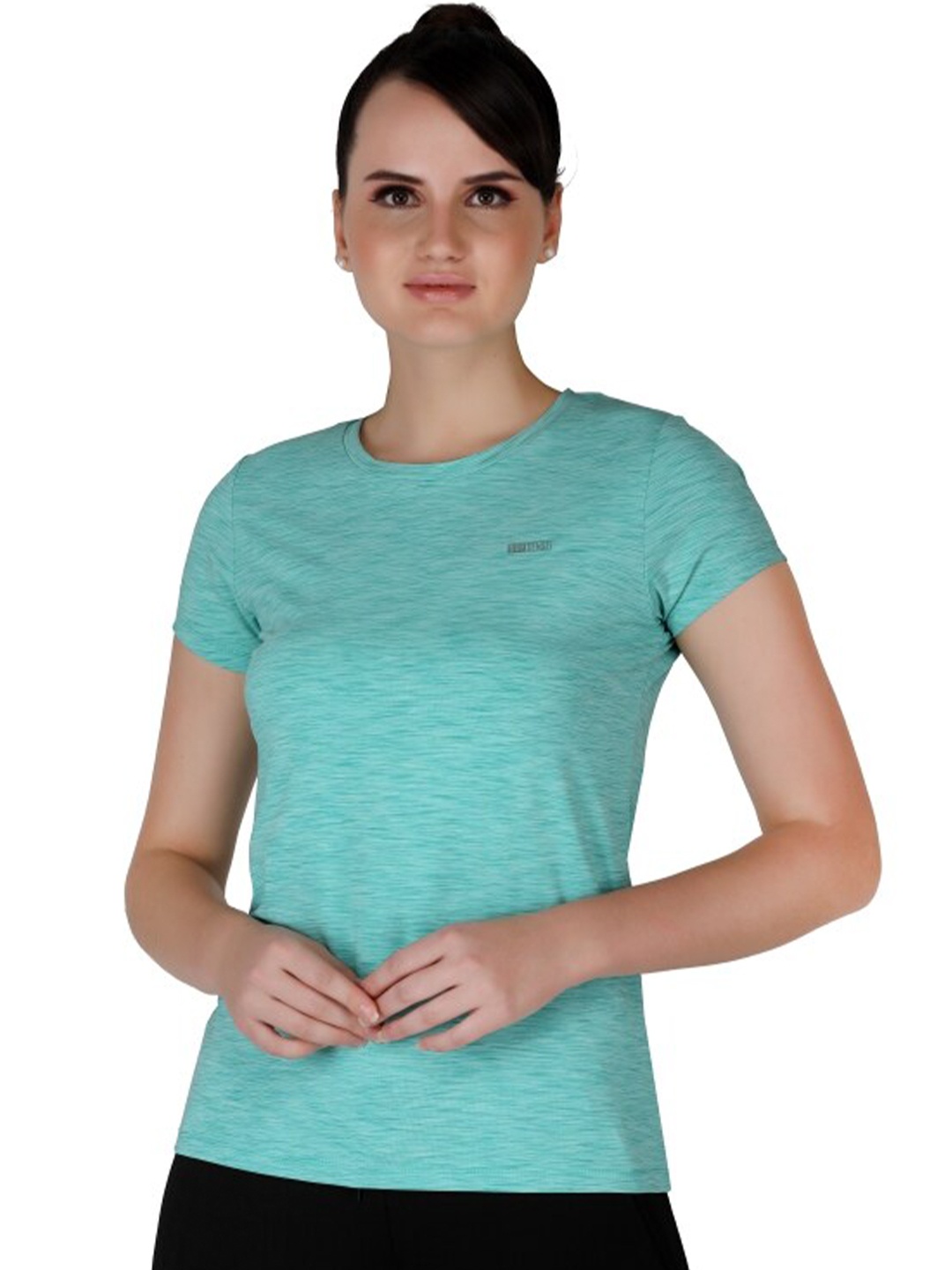 La Aimee Women Green Cotton T-shirt