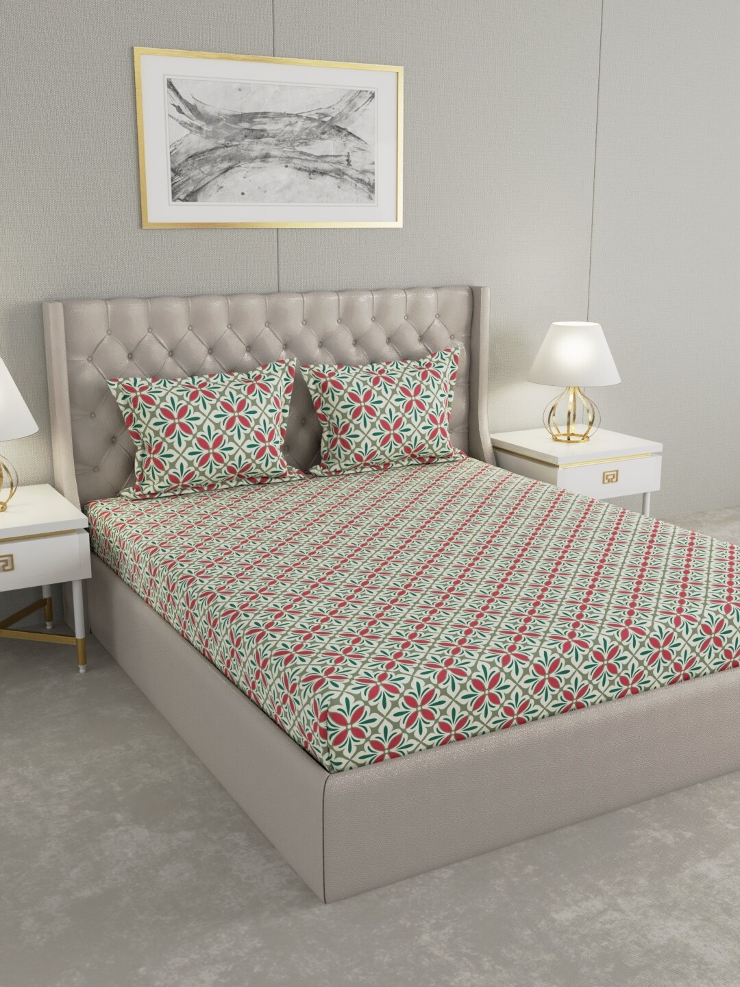 Raymond Home Maroon & Green Ethnic Motifs 104 TC Cotton King Bedsheet with 2 Pillow Covers
Raymond Home Maroon & Green Ethnic Motifs 104 TC Cotton King Bedsheet with 2 Pillow Covers