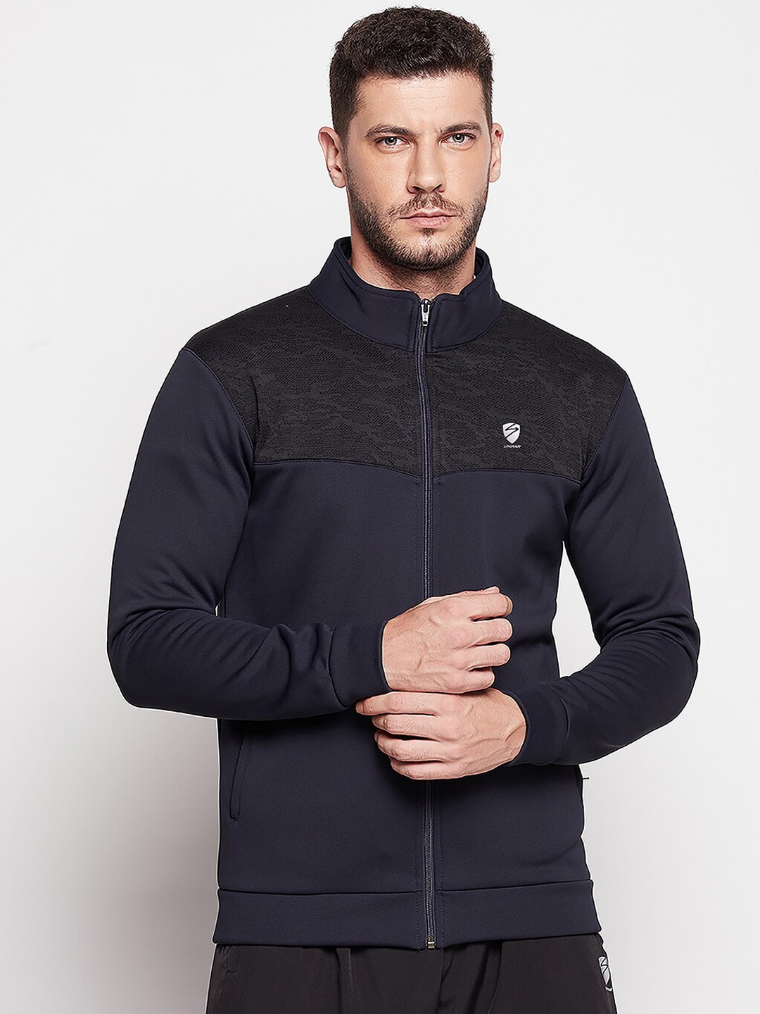UNPAR Men Navy Blue Solid Sporty Jacket