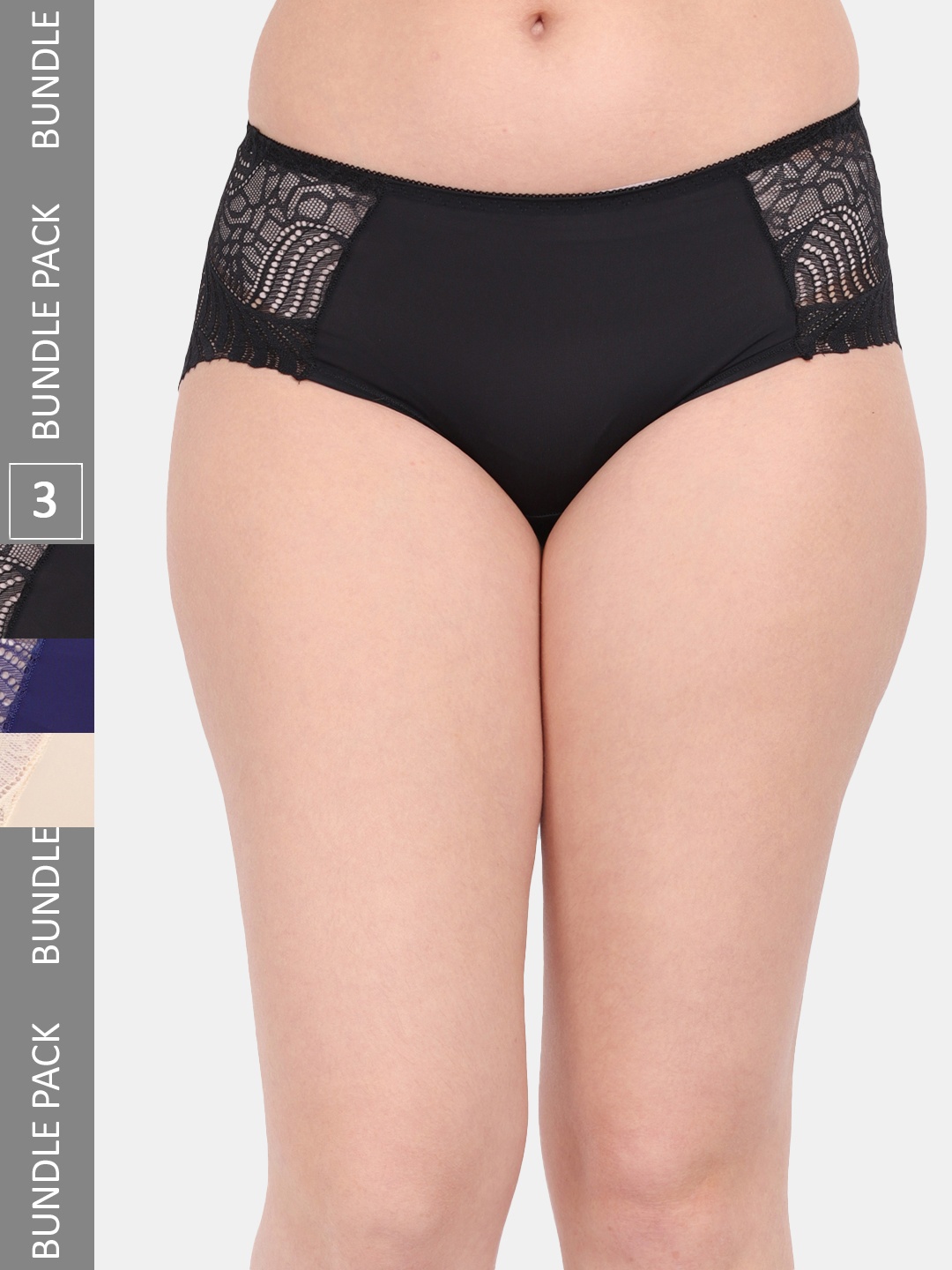 Amour Secret Women Pack Of 3 Anti-Microbial Hipster Briefs P3327_Blk_Nblu_Skn, Black
Amour Secret Women Pack Of 3 Anti-Microbial Hipster Briefs P3327_Blk_Nblu_Skn, Black