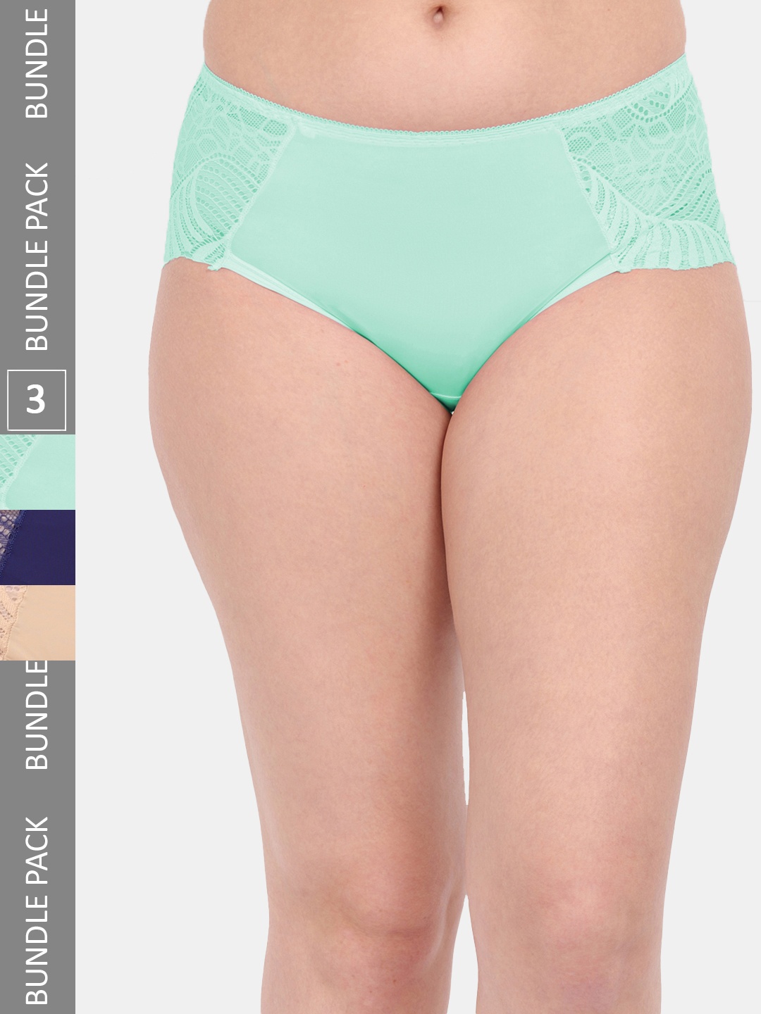 Amour Secret Women Pack Of 3 Anti-Microbial Lace Hipster Briefs P3327_Grn_Nblu_Nud, Green
Amour Secret Women Pack Of 3 Anti-Microbial Lace Hipster Briefs P3327_Grn_Nblu_Nud, Green