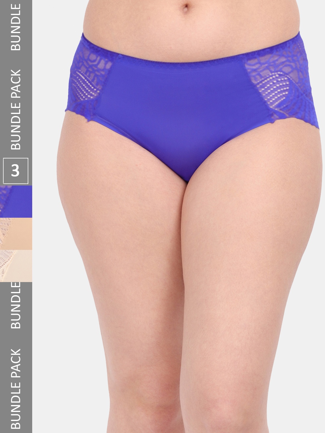 Amour Secret Women Pack Of 3 Anti-Microbial Lace Hipster Briefs P3327_Blu_Nud_Skn, Blue
Amour Secret Women Pack Of 3 Anti-Microbial Lace Hipster Briefs P3327_Blu_Nud_Skn, Blue