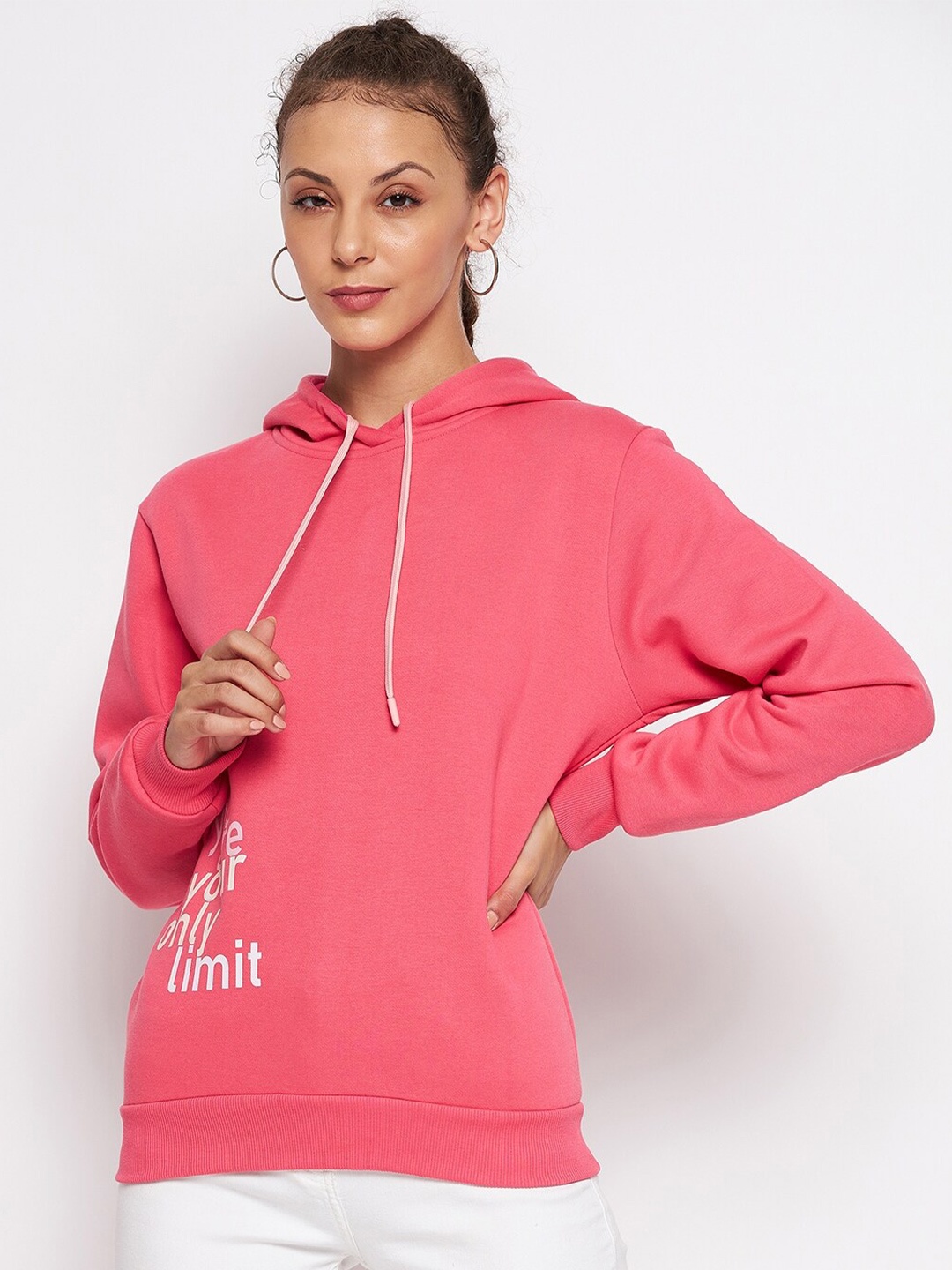 UNPAR Women Pink Hooded Sweatshirt
