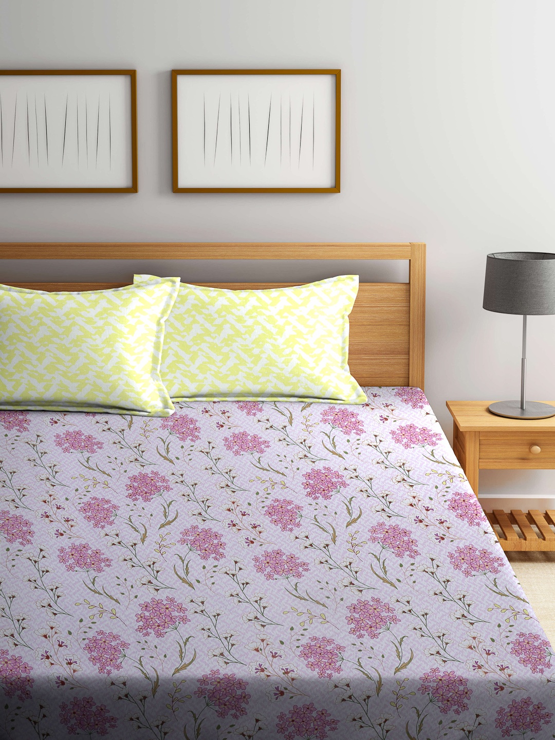 BOMBAY DYEING Ivyrose Yellow & Purple Floral Cotton Queen Bedsheet with 2 Pillow Covers
BOMBAY DYEING Ivyrose Yellow & Purple Floral Cotton Queen Bedsheet with 2 Pillow Covers