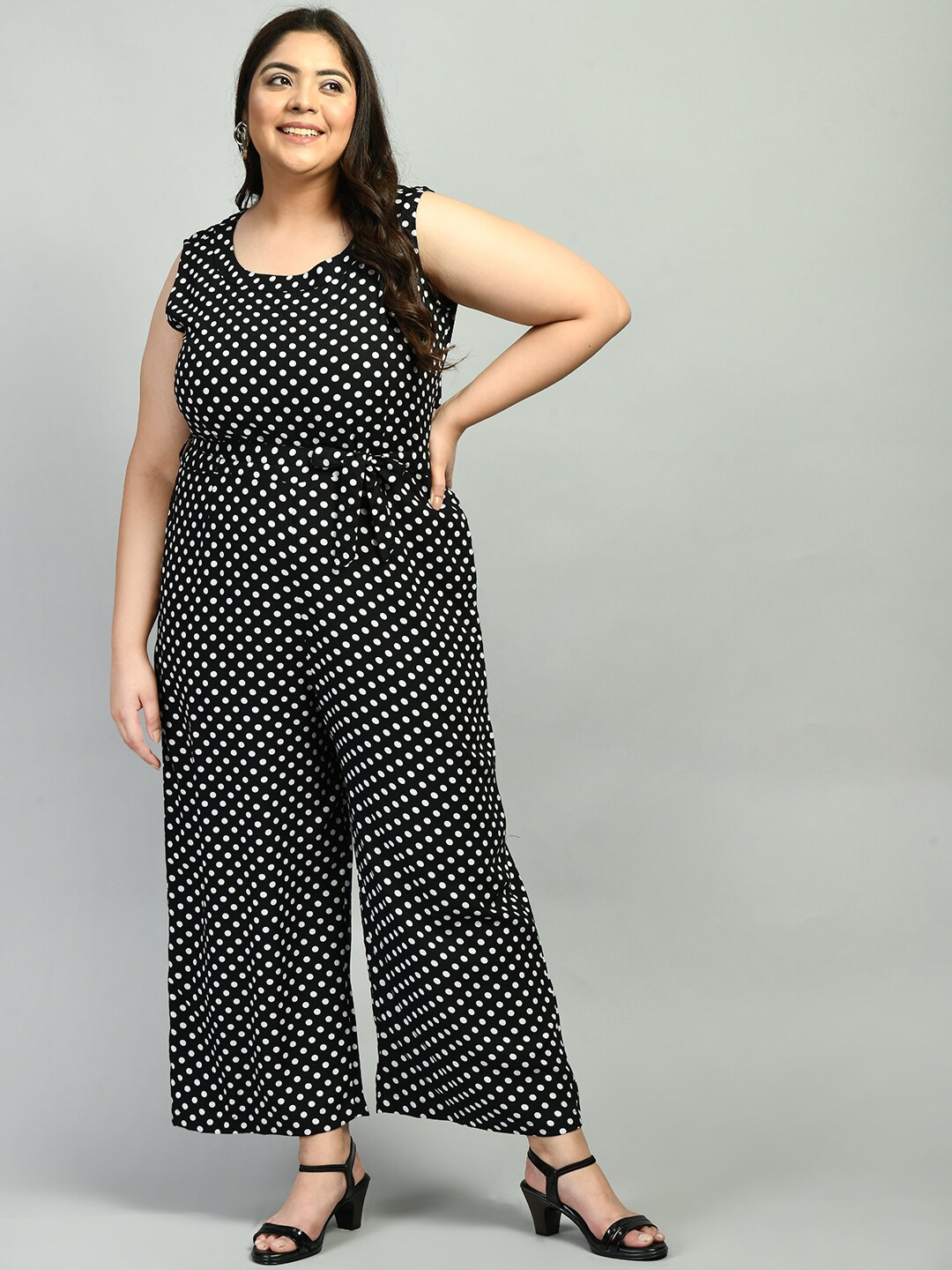 PrettyPlus by Desinoor.com Women Plus Size Black & White Polka Dots Basic Cotton Jumpsuit
PrettyPlus by Desinoor.com Women Plus Size Black & White Polka Dots Basic Cotton Jumpsuit