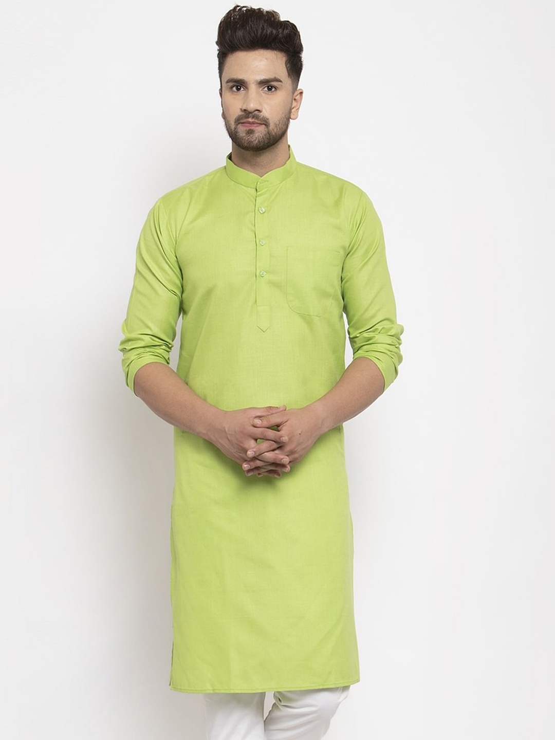 Kaifoo Men Green Kurta