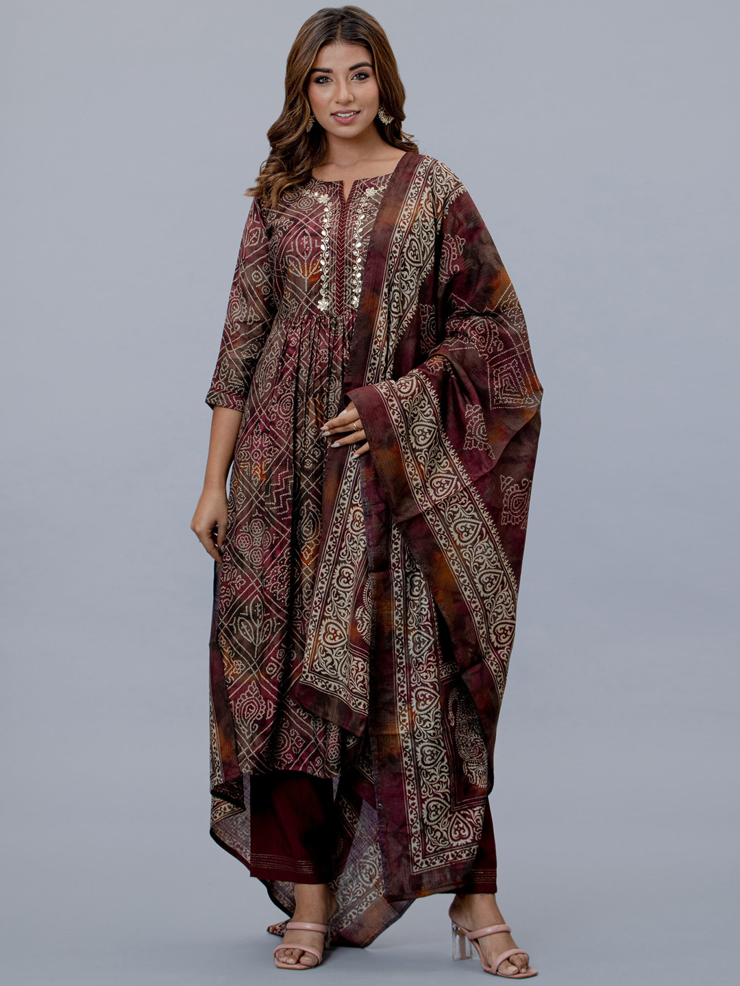 EtnicaWear Women Purple Floral Printed Pleated Thread Work Pure Cotton Kurta with Trousers & With Dupatta
EtnicaWear Women Purple Floral Printed Pleated Thread Work Pure Cotton Kurta with Trousers & With Dupatta