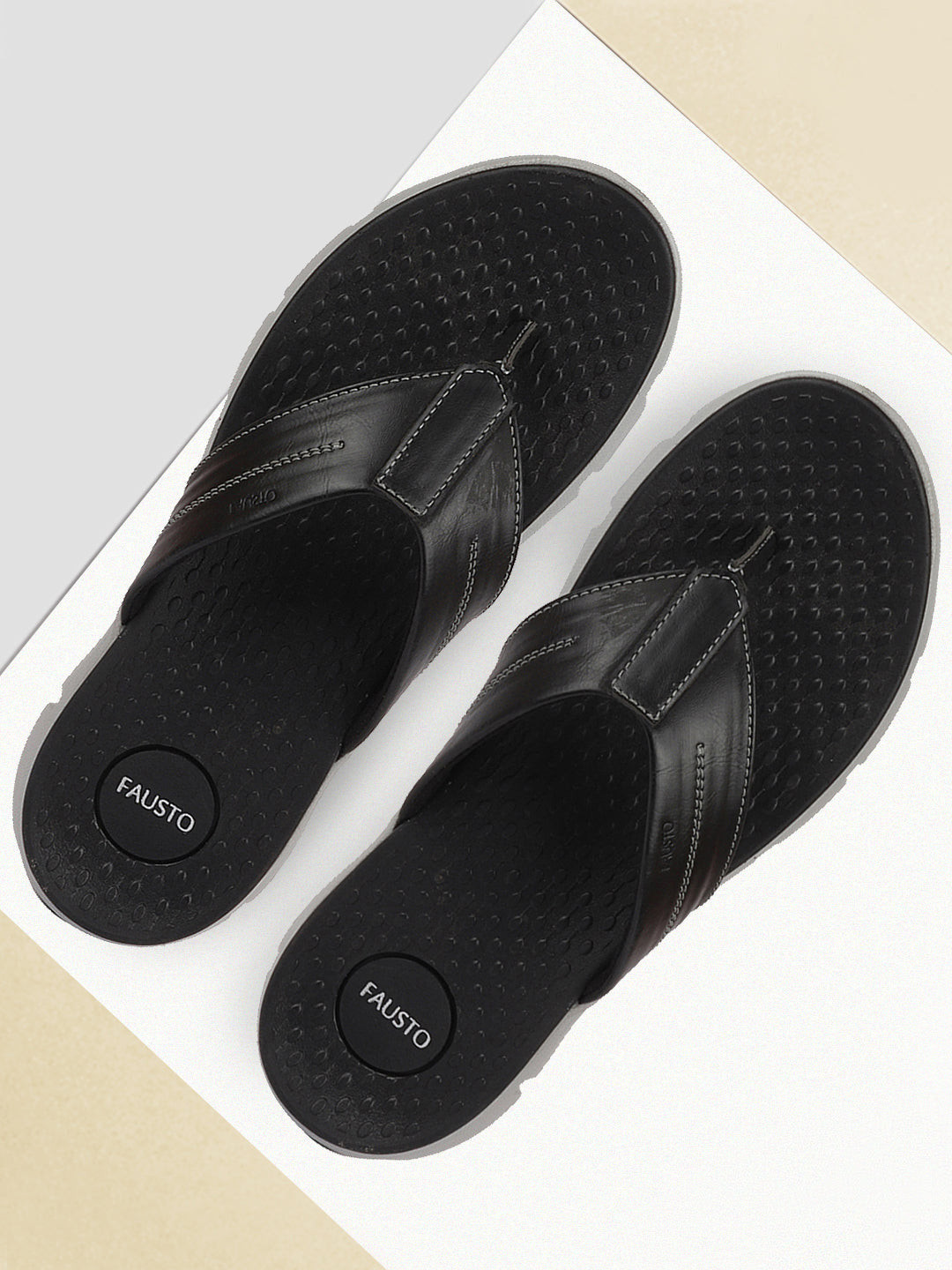 FAUSTO Men Black & Grey Thong Flip-Flops
FAUSTO Men Black & Grey Thong Flip-Flops