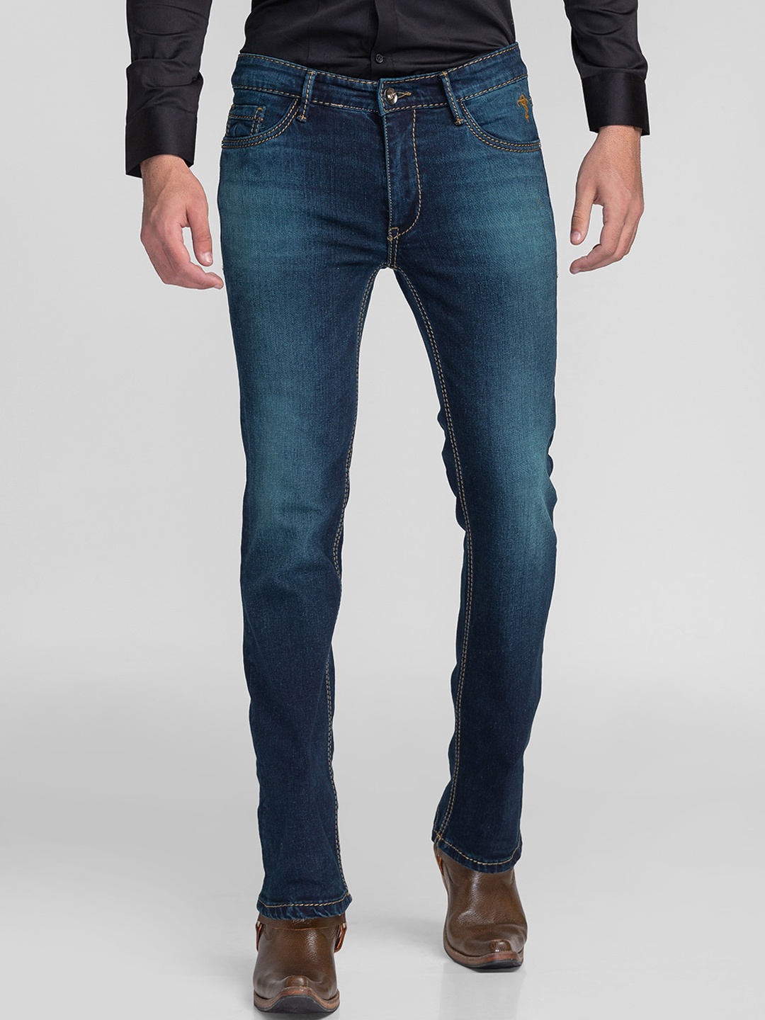 mode de base Men Sea Green Bootcut Mildly Distressed Light Fade Stretchable Cotton Jeans
mode de base Men Sea Green Bootcut Mildly Distressed Light Fade Stretchable Cotton Jeans