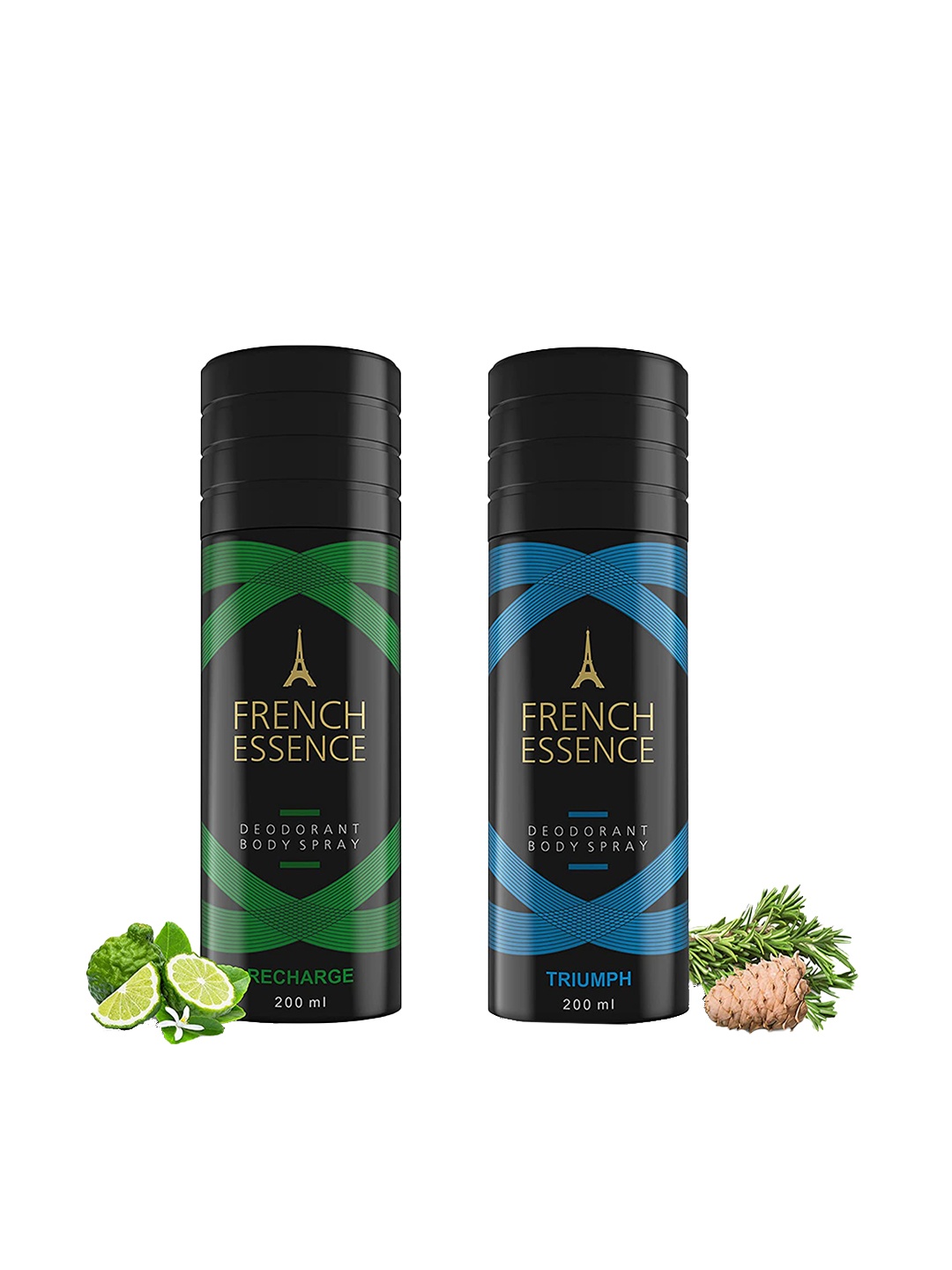 FRENCH ESSENCE Set of 2 Deodorant Body Spray 200 ml (Each) - Recharge & Triumph, Blue
FRENCH ESSENCE Set of 2 Deodorant Body Spray 200 ml (Each) - Recharge & Triumph, Blue