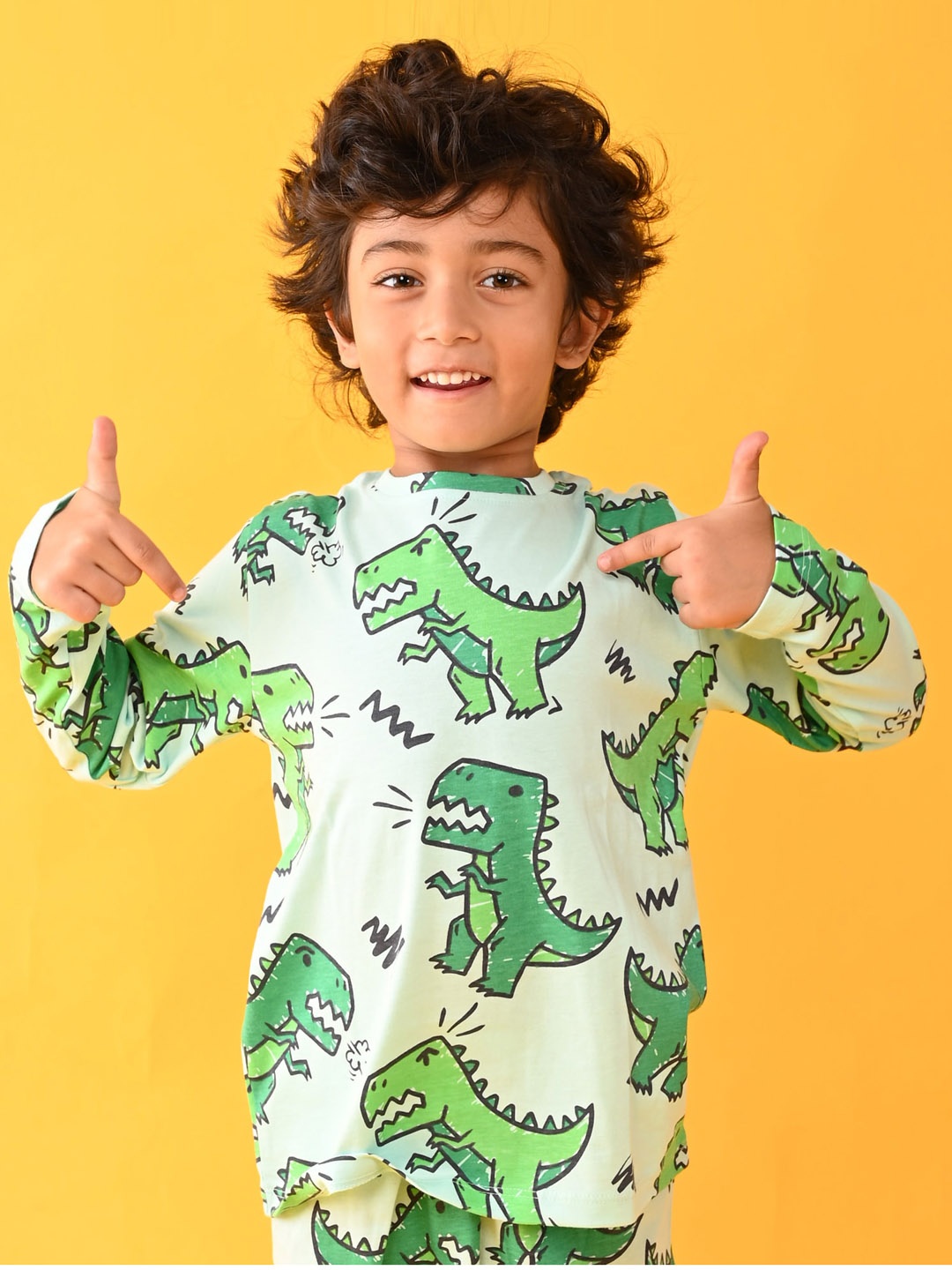 Anthrilo Boys Sea Green & Cream-Coloured Dinosaur Printed Cotton Night suit AN13739N
Anthrilo Boys Sea Green & Cream-Coloured Dinosaur Printed Cotton Night suit AN13739N