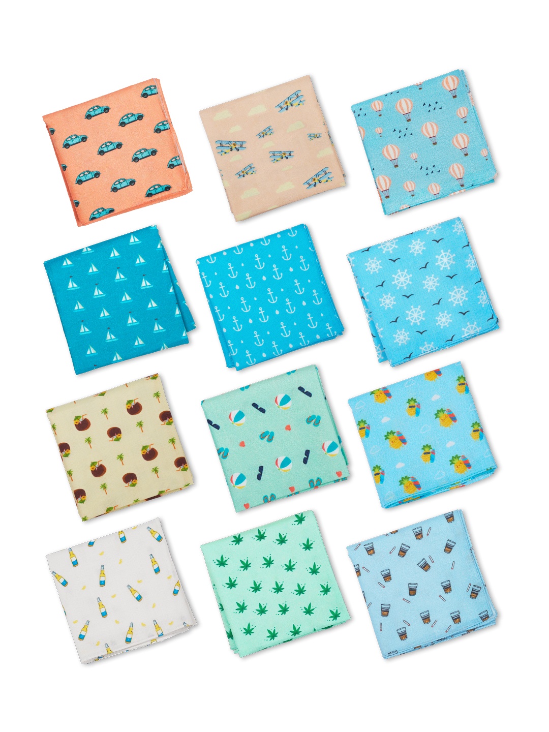 hexafun Men Pack Of 12 Pastel Coloured Printed Organic Premium Pure Cotton Handkerchief, Blue
hexafun Men Pack Of 12 Pastel Coloured Printed Organic Premium Pure Cotton Handkerchief, Blue