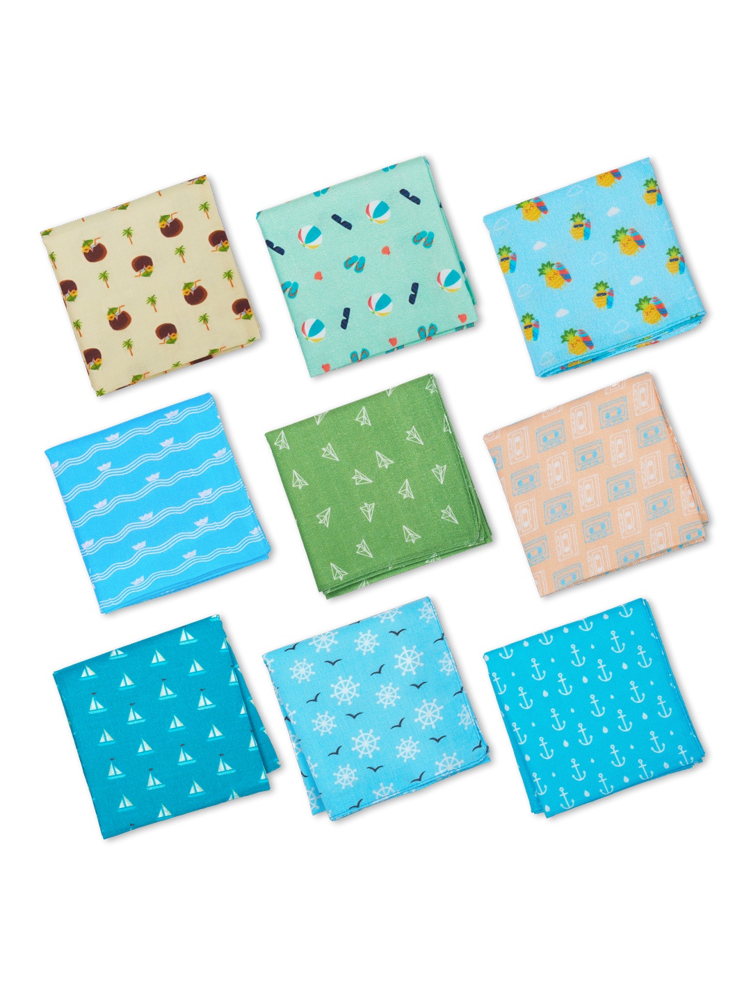 hexafun Women Pack of 9 Pastel Coloured Printed Organic Premium Pure Cotton Handkerchief, Blue
hexafun Women Pack of 9 Pastel Coloured Printed Organic Premium Pure Cotton Handkerchief, Blue