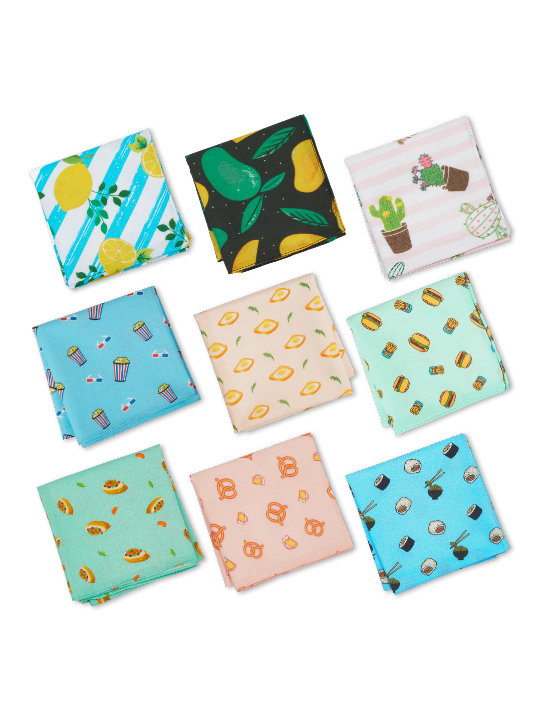 hexafun Women Pack Of 9 Pastel Coloured Printed Organic Premium Pure Cotton Handkerchief, Blue
hexafun Women Pack Of 9 Pastel Coloured Printed Organic Premium Pure Cotton Handkerchief, Blue