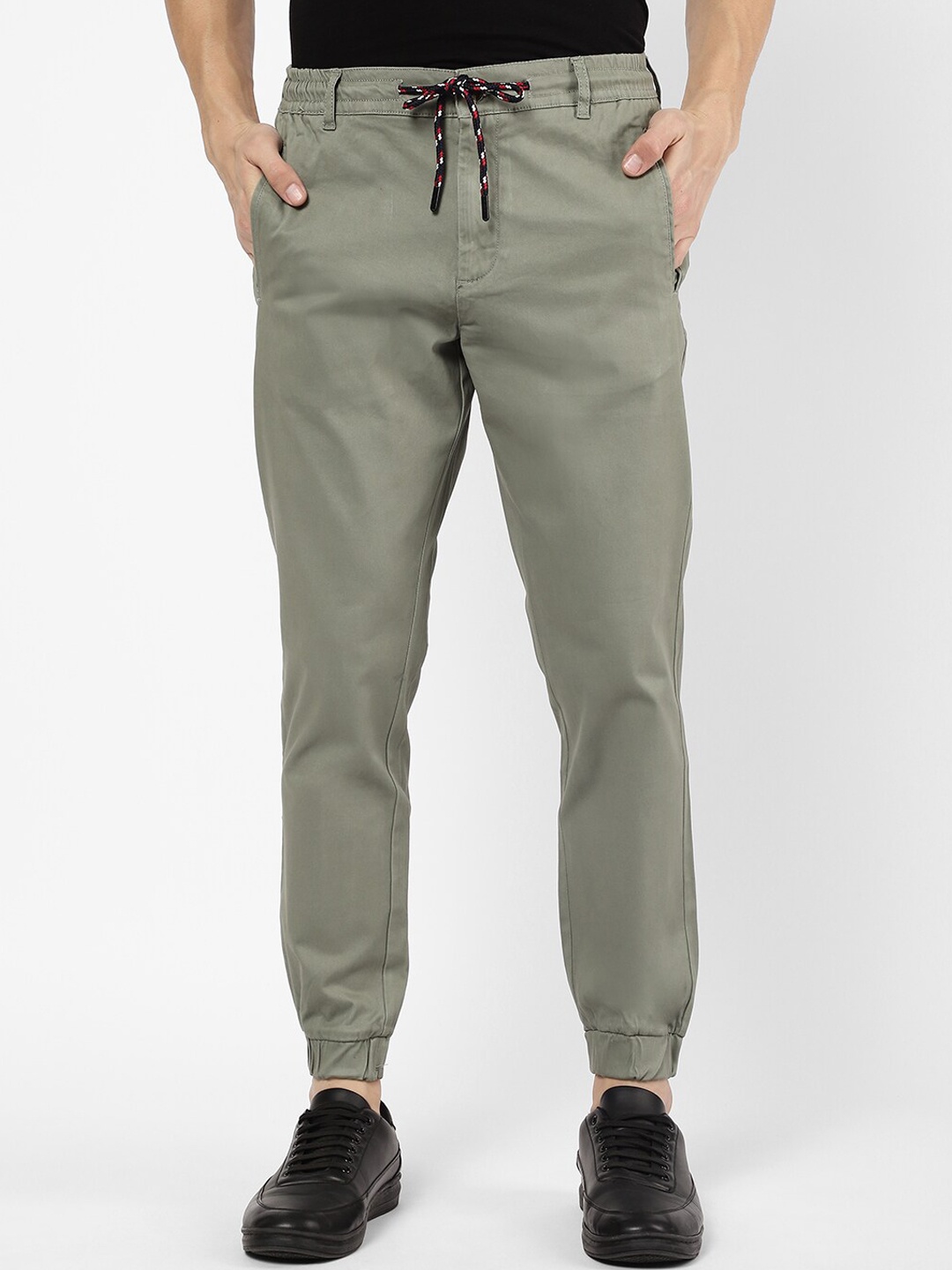 R&B Men Cotton Joggers, Sea green