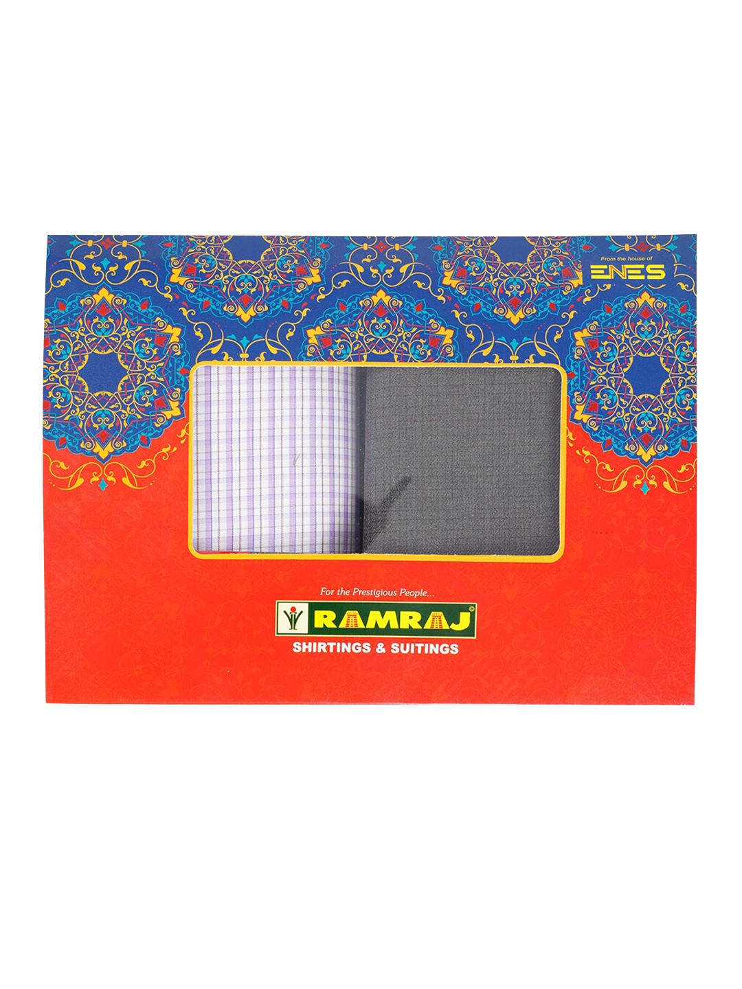 Ramraj Men Blue & black-Colored checked Shirt with Trouser Cotton Clothing Fabric