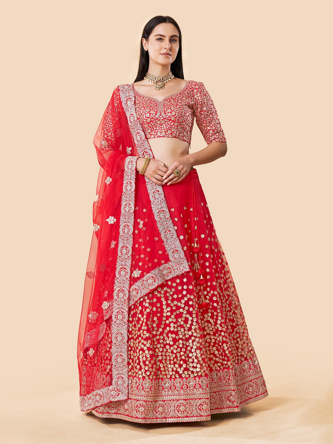 Fusionic Red Embellished Sequinned Semi-Stitched Lehenga & Unstitched Blouse With Dupatta
Fusionic Red Embellished Sequinned Semi-Stitched Lehenga & Unstitched Blouse With Dupatta