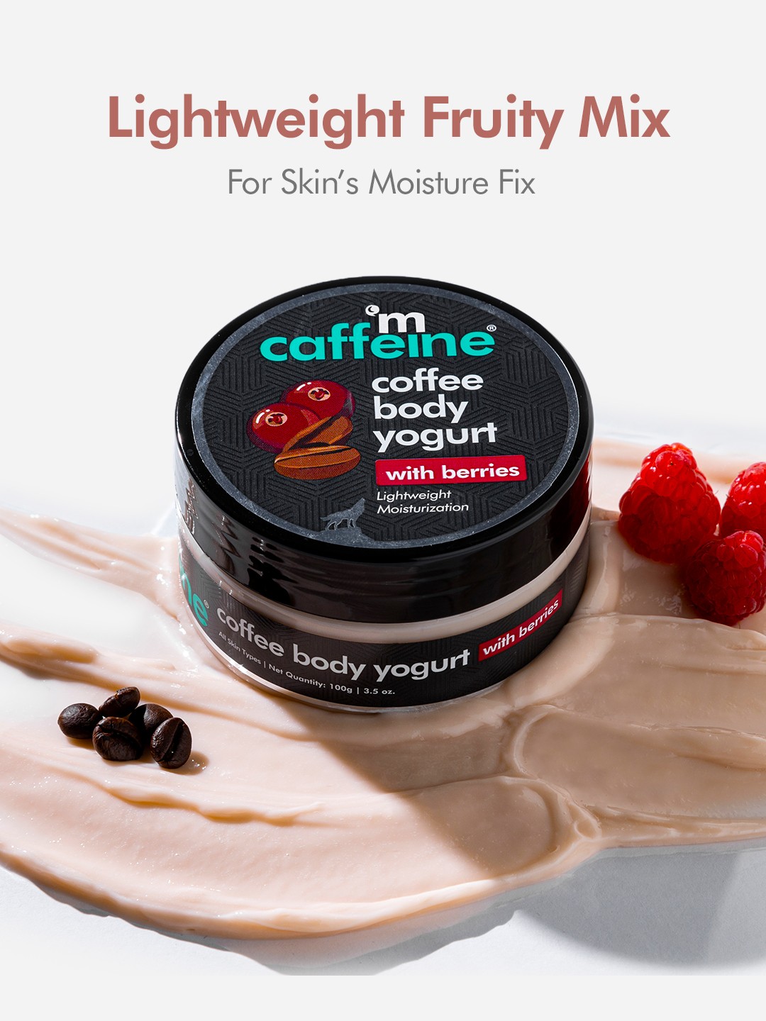 MCaffeine Quick Absorb Coffee Body Yogurt with Berries for Instant Hydration - 100 g, Black
MCaffeine Quick Absorb Coffee Body Yogurt with Berries for Instant Hydration - 100 g, Black
