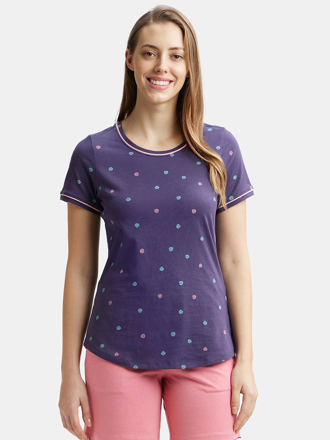 Jockey Super Combed Cotton Relaxed Fit Printed Round Neck Half Sleeve Tshirt - RX57, Navy blue
Jockey Super Combed Cotton Relaxed Fit Printed Round Neck Half Sleeve Tshirt - RX57, Navy blue